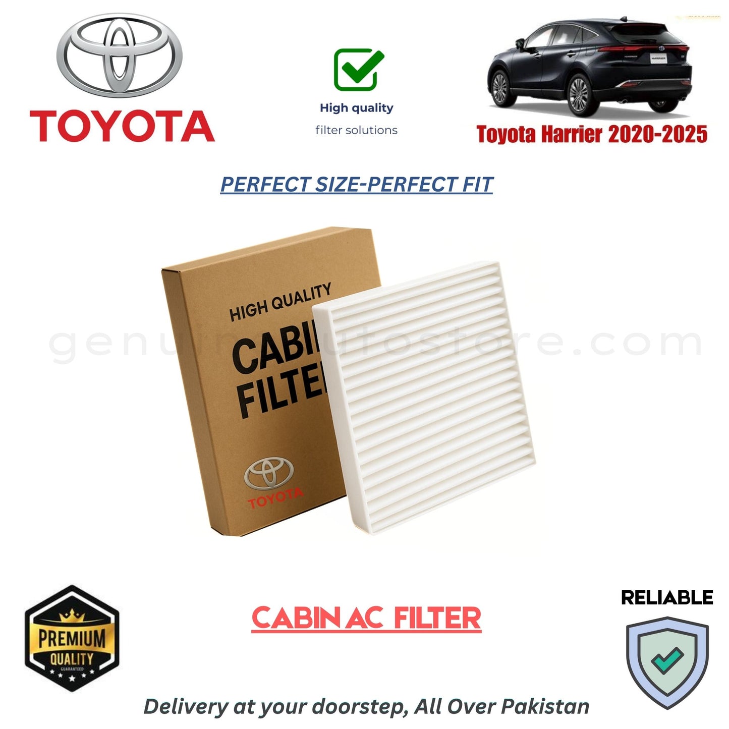 Toyota Harrier 2020-2025 CABIN AC FILTER in Pakistan. 100% Genuine, Reliable, Best Price, Cash on Delivery Available