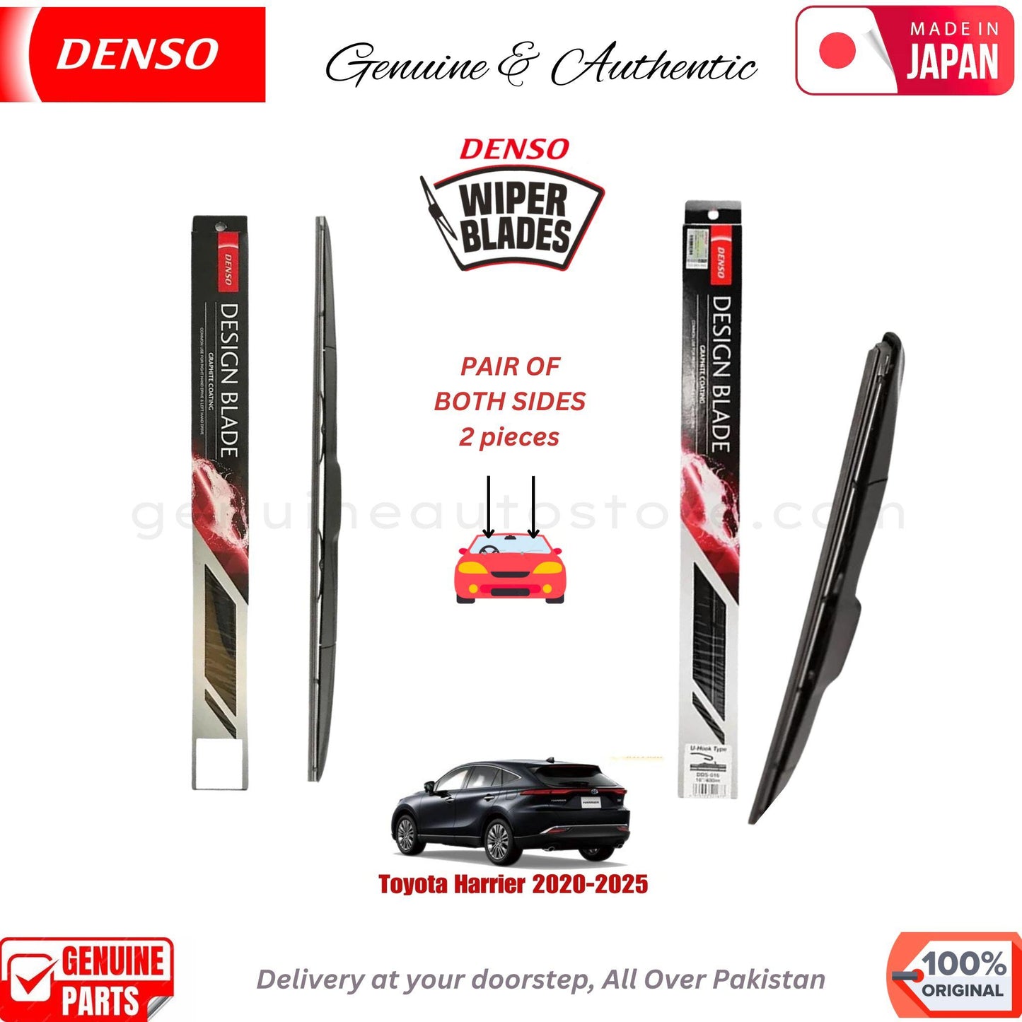 Toyota Harrier 2020-2025 DENSO JAPAN WIPER BLADE SET in Pakistan. 100% Genuine, Original, Best Price, Cash on Delivery Available