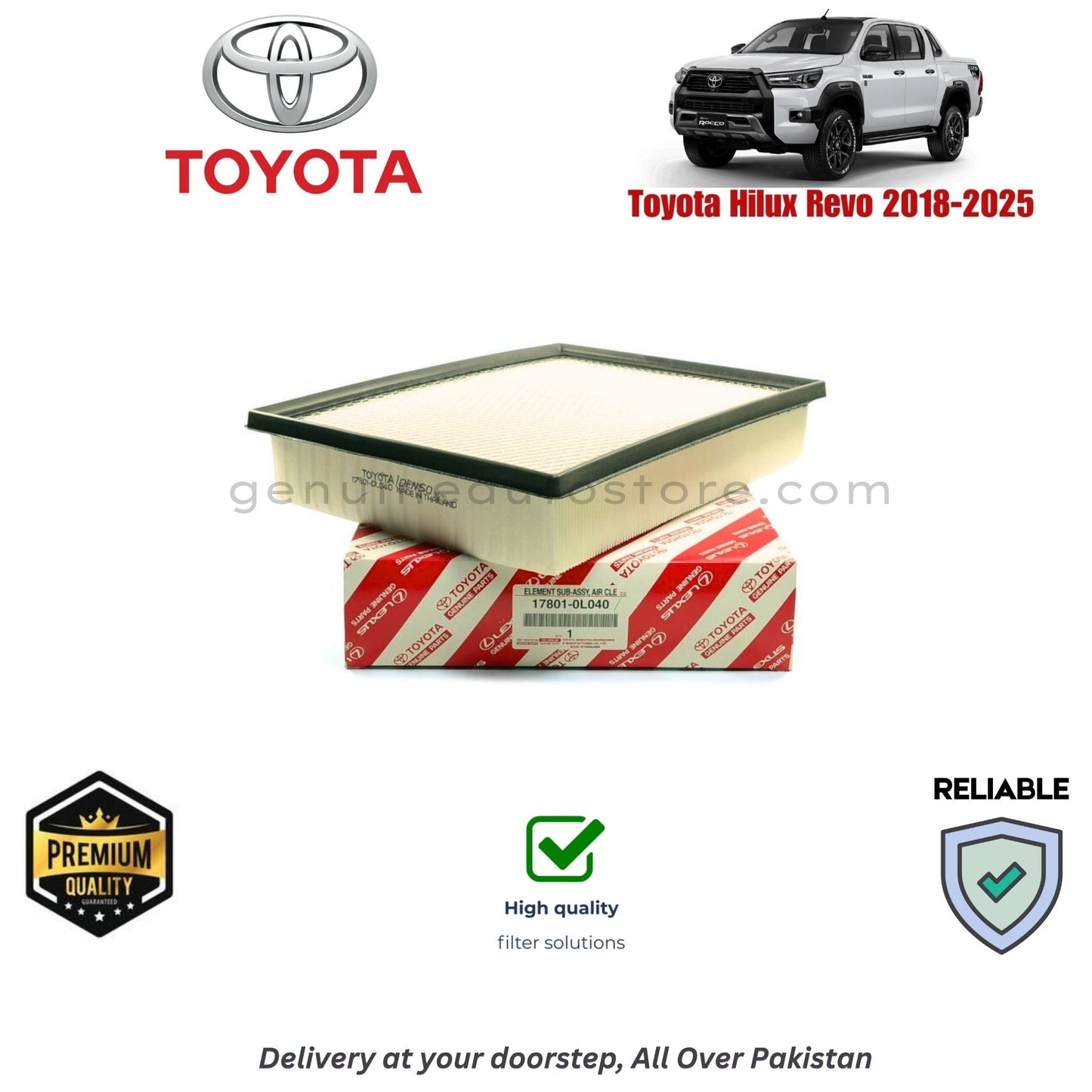 Toyota Hilux Revo 2018-2025 Air Filter Premium Quality in Pakistan, 100% Genuine, Reliable, Best Price, Cash on Delivery