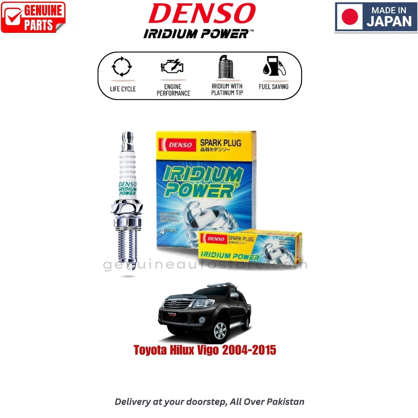 Toyota Hilux Vigo 2004-2015 Denso Iridium Spark Plug in Pakistan, 100% Genuine, Reliable, Best Price, Cash on Delivery Available