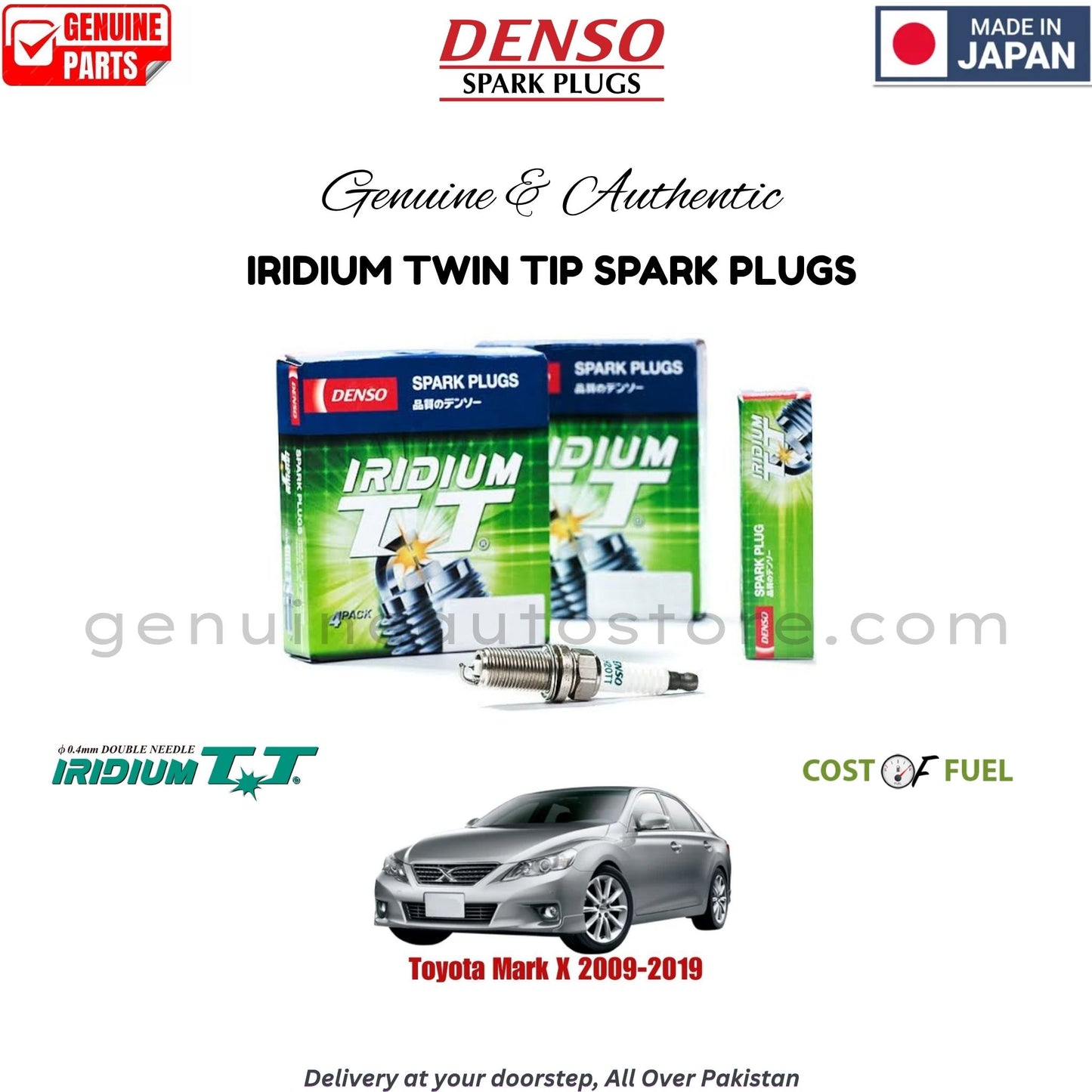 Toyota Mark X 2009-2019 DENSO IRIDIUM TWIN TIP SPARK PLUG in Pakistan, 100% Genuine, Reliable, Best Price, Cash on Delivery Available