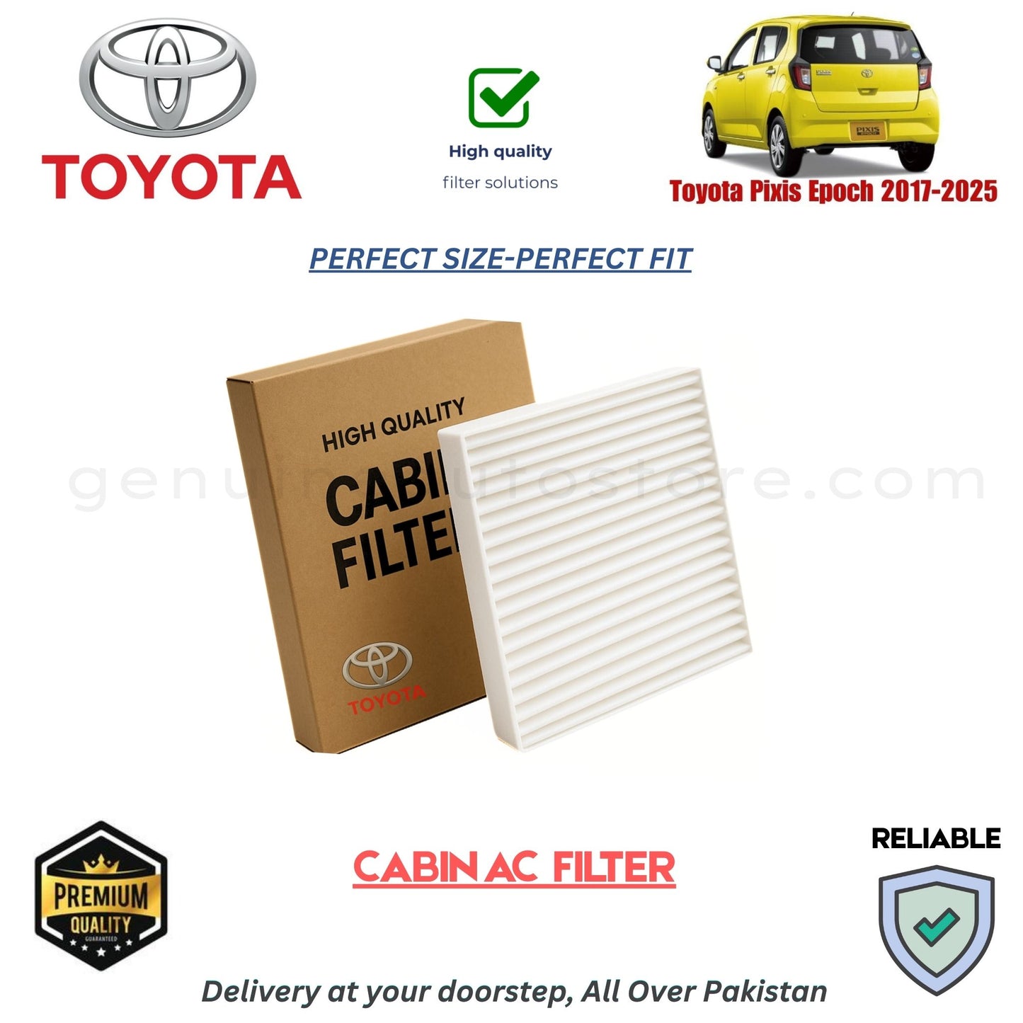 Toyota Pixis Epoch 2017-2025 CABIN AC FILTER in Pakistan. 100% Genuine, Reliable, Best Price, Cash on Delivery Available