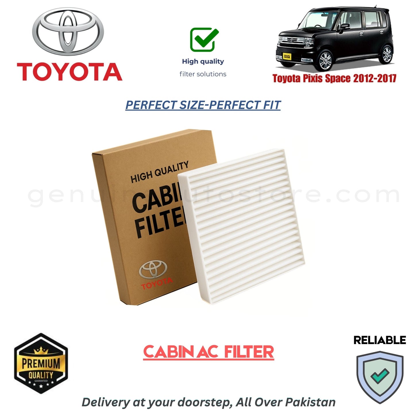 Toyota Pixis Space 2012-2017 CABIN AC FILTER in Pakistan. 100% Genuine, Reliable, Best Price, Cash on Delivery Available