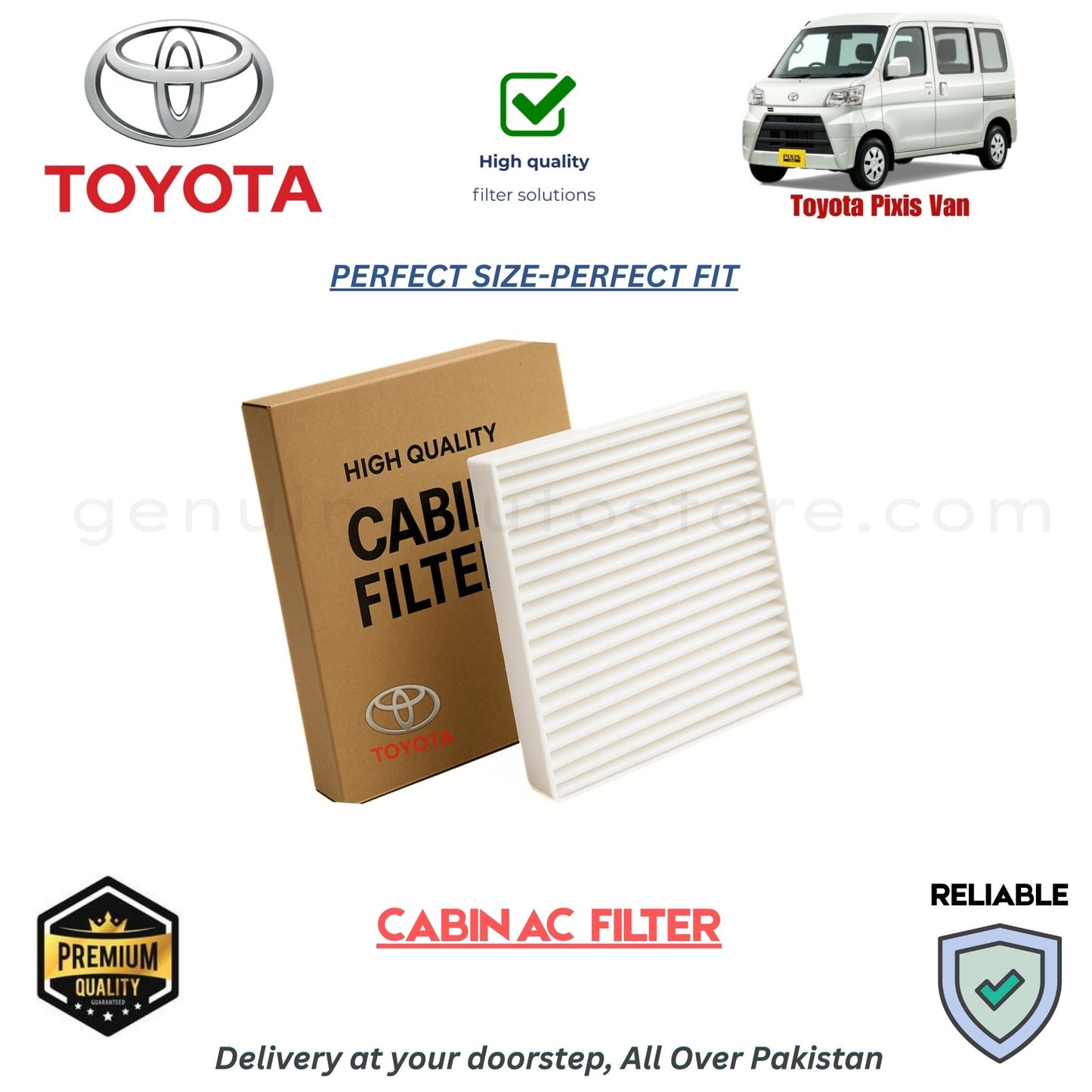 Toyota Pixis Van CABIN AC FILTER in Pakistan. 100% Genuine, Reliable, Best Price, Cash on Delivery Available
