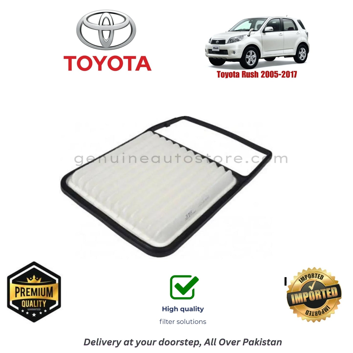 Toyota Rush 2005-2017 Air Filter Premium Quality in Pakistan, 100% Genuine, Reliable, Best Price, Cash on Delivery
