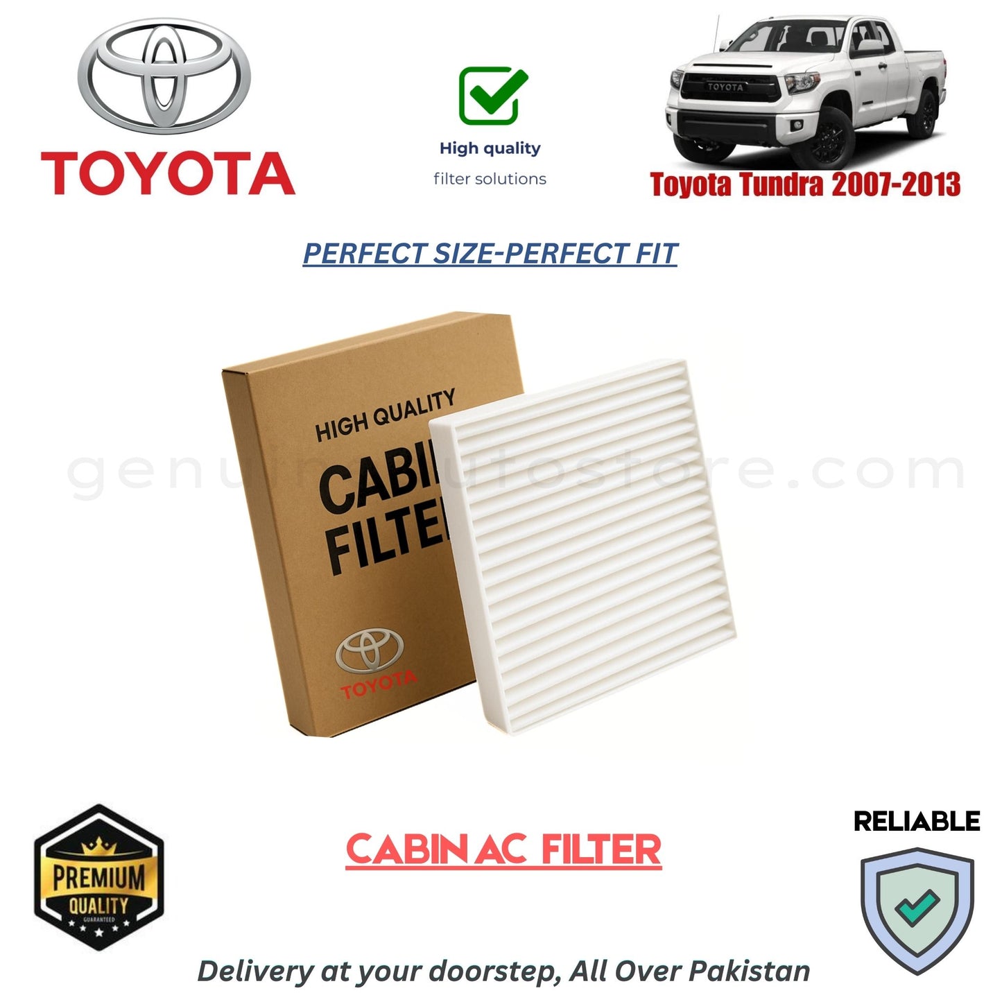 Toyota Tundra 2007-2013 CABIN AC FILTER in Pakistan. 100% Genuine, Reliable, Best Price, Cash on Delivery Available