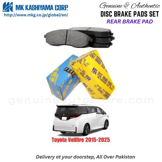 Toyota Vellfire 2015-2025 Rear Brake Pads MK Japan in Pakistan. 100% Genuine, Reliable, Best Price, Cash on Delivery Available