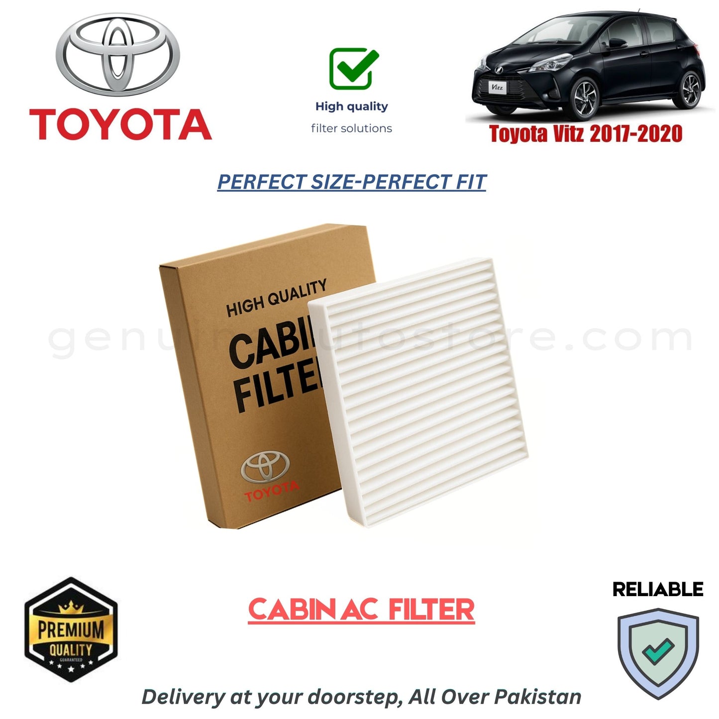 Toyota Vitz 2017-2020 CABIN AC FILTER in Pakistan. 100% Genuine, Reliable, Best Price, Cash on Delivery Available