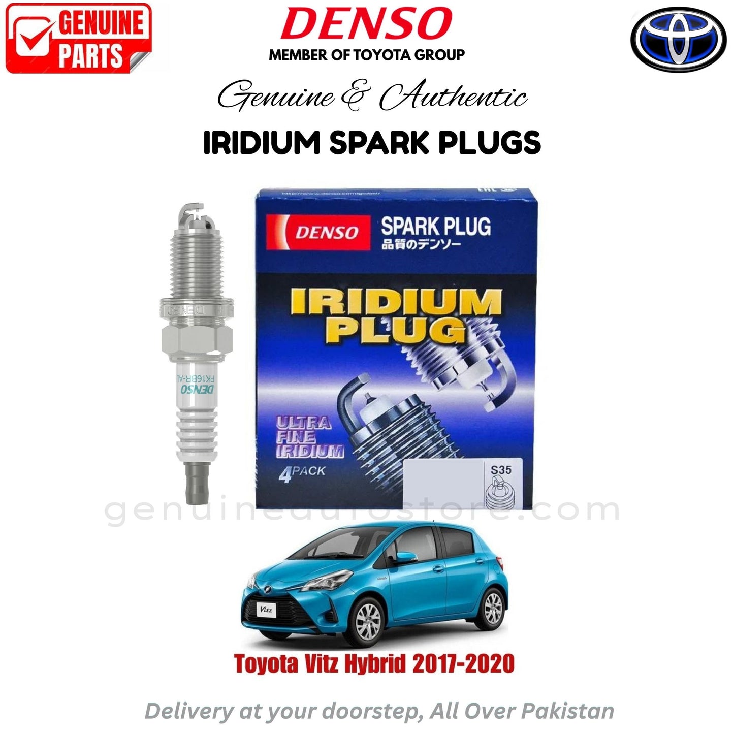 Toyota Vitz Hybrid 2017-2020 Denso Iridium Spark Plug in Pakistan, 100% Genuine, Reliable, Best Price, Cash on Delivery Available
