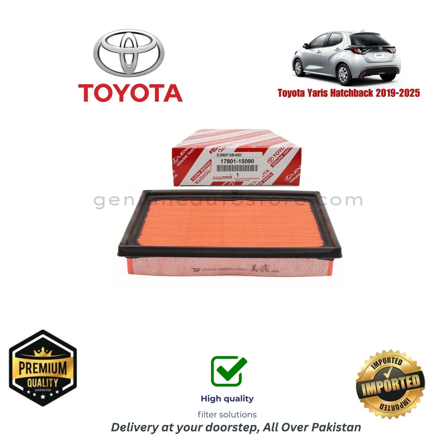 Toyota Yaris Hacthback 2019-2025 Air Filter Premium Quality in Pakistan, 100% Genuine, Reliable, Best Price, Cash on Delivery