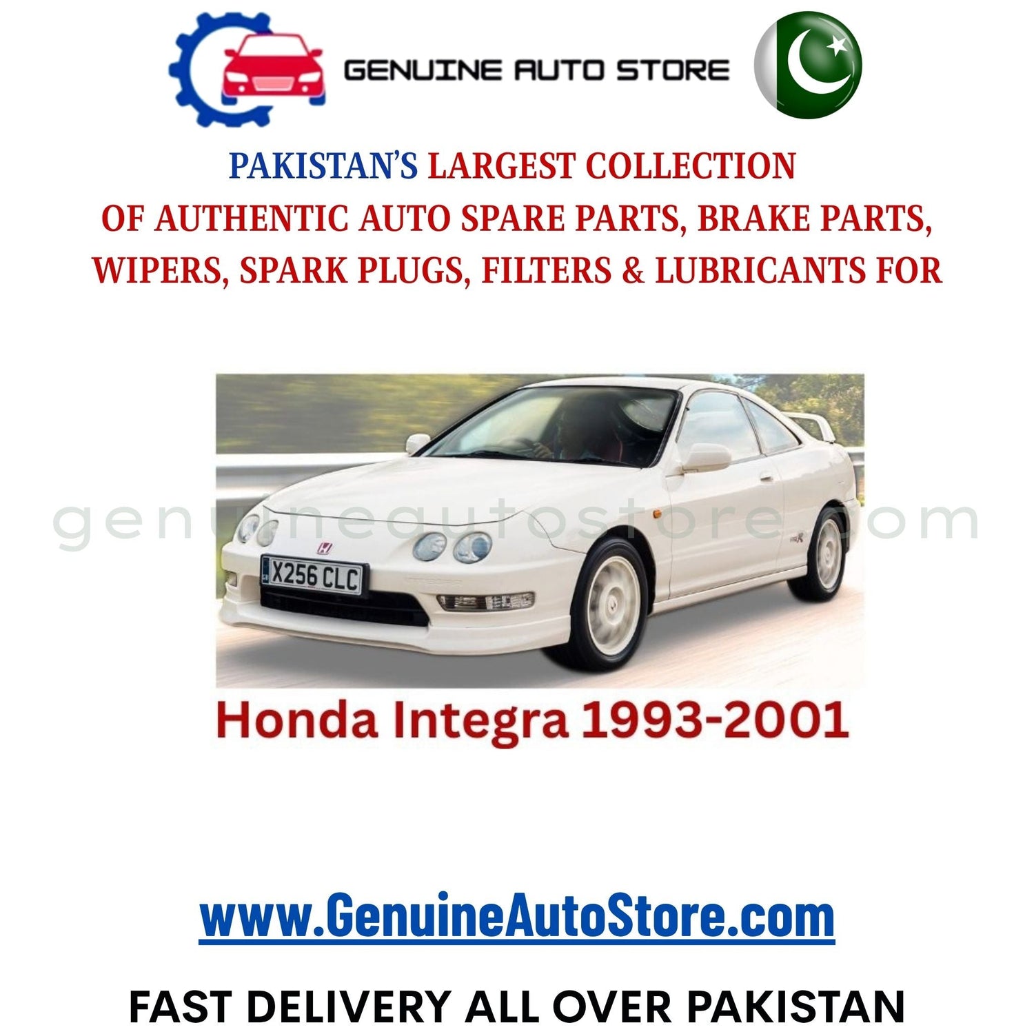 Original HONDA INTEGRA 1993-2001 parts – brake pads, brake shoe, spark plugs, filters, wipers in Pakistan