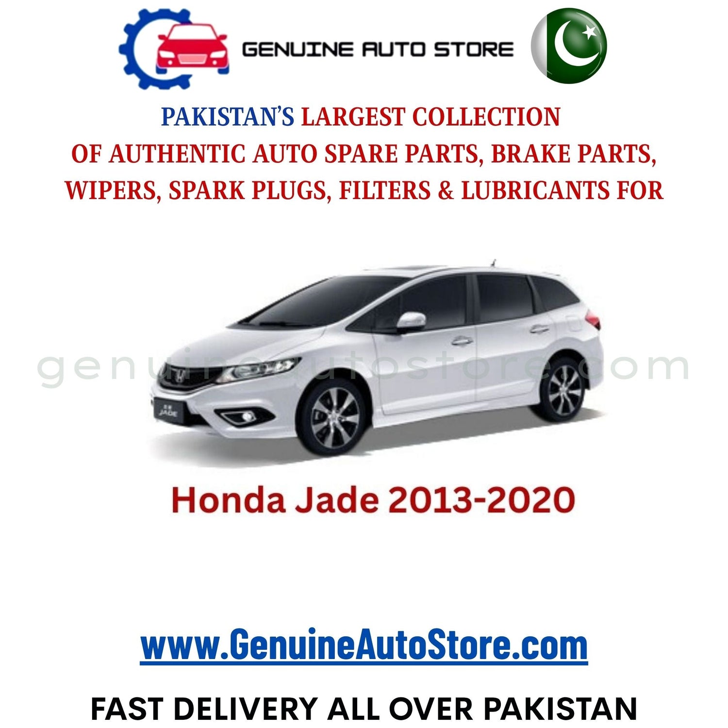 Original HONDA JADE 2013-2020 parts – brake pads, brake shoe, spark plugs, filters, wipers in Pakistan