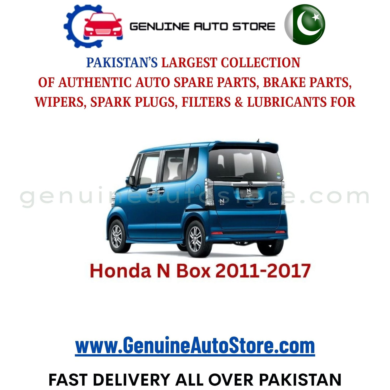 Original HONDA N BOX 2011-2017 parts – brake pads, brake shoe, spark plugs, filters, wipers in Pakistan