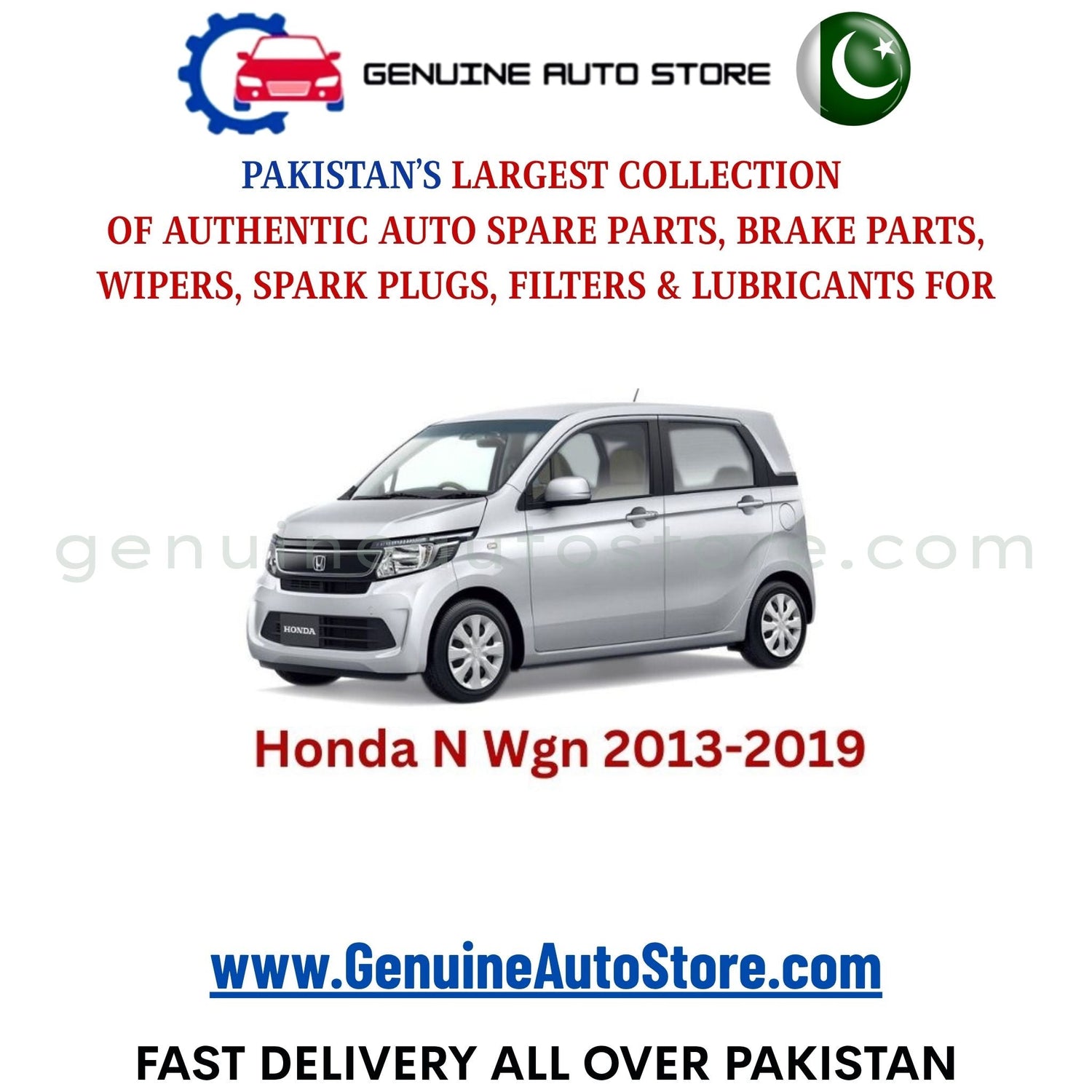 Original HONDA N WGN 2013-2019 parts – brake pads, brake shoe, spark plugs, filters, wipers in Pakistan