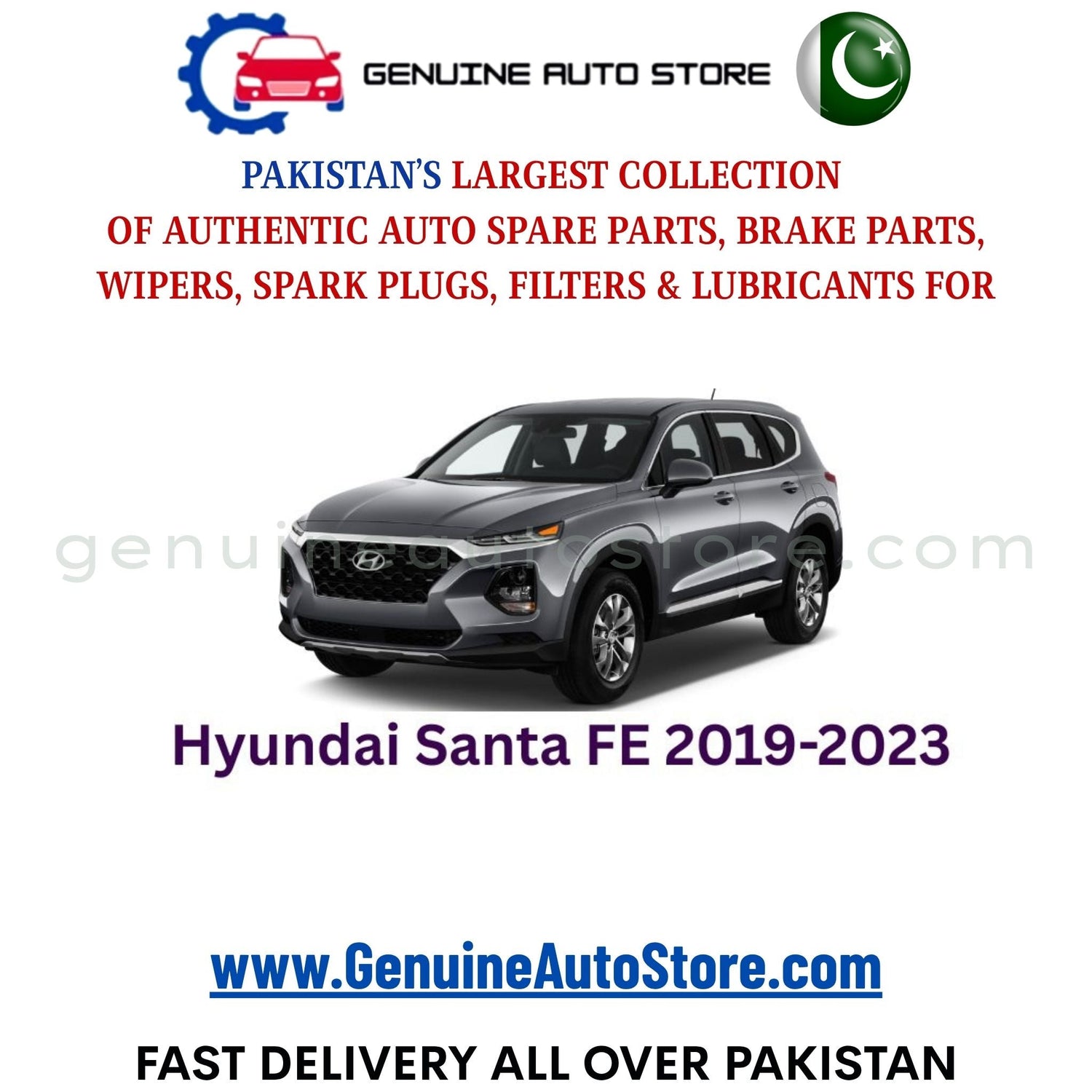 Original HYUNDAI SANTA FE 2019-2023 parts – brake pads, brake shoe, spark plugs, filters, wipers in Pakistan