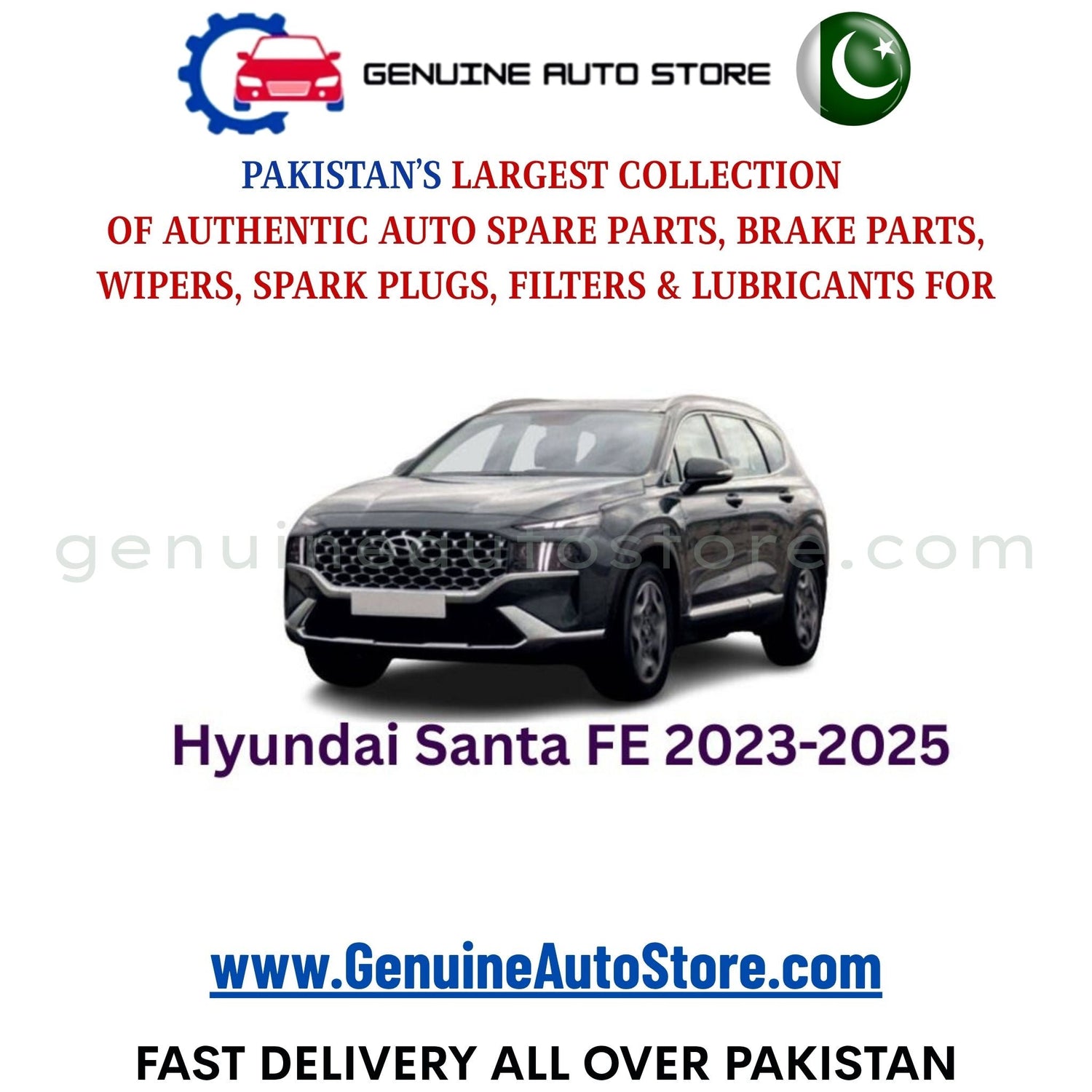 Original HYUNDAI SANTA FE 2023-2025 parts – brake pads, brake shoe, spark plugs, filters, wipers in Pakistan
