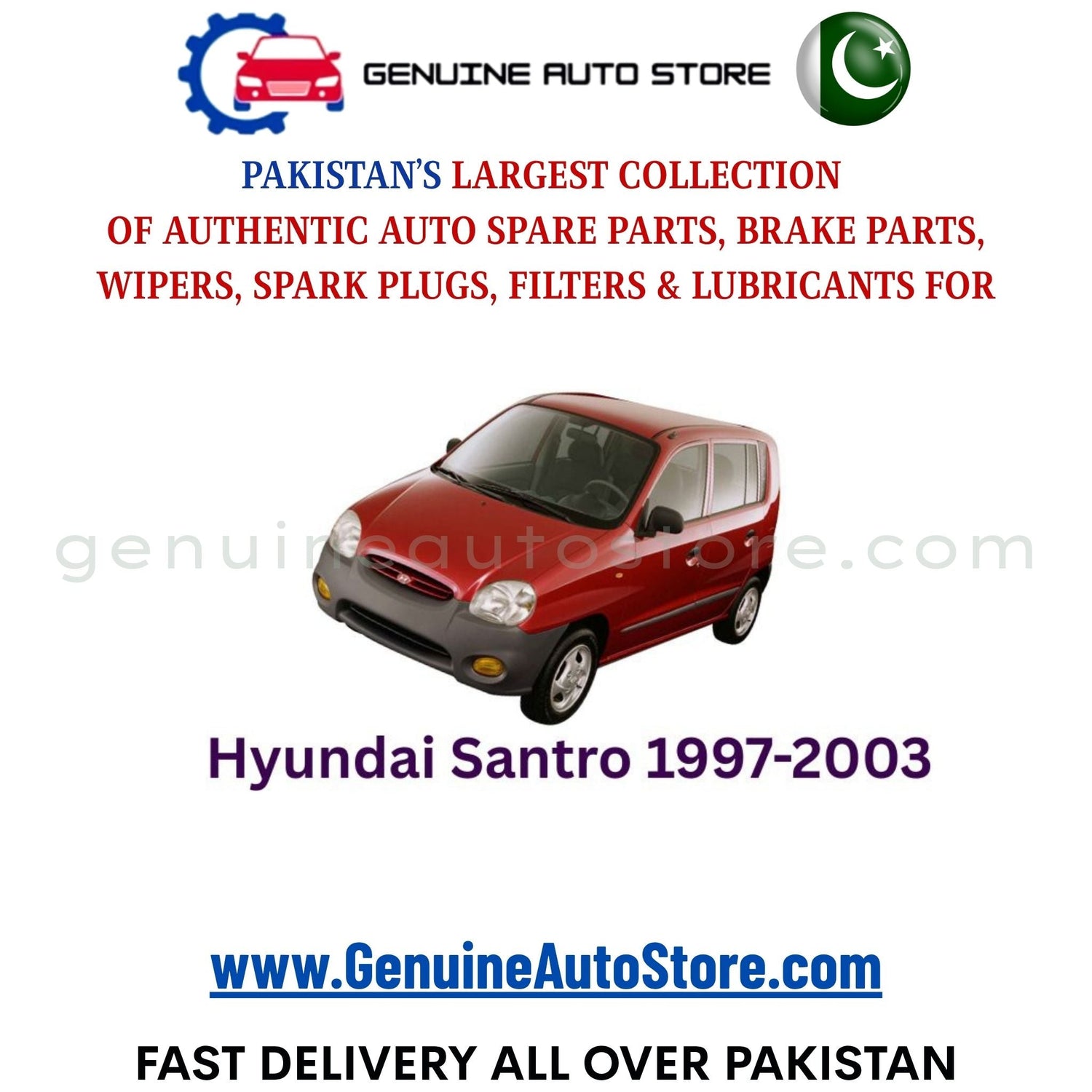 Original HYUNDAI SANTRO 1997-2003 parts – brake pads, brake shoe, spark plugs, filters, wipers in Pakistan