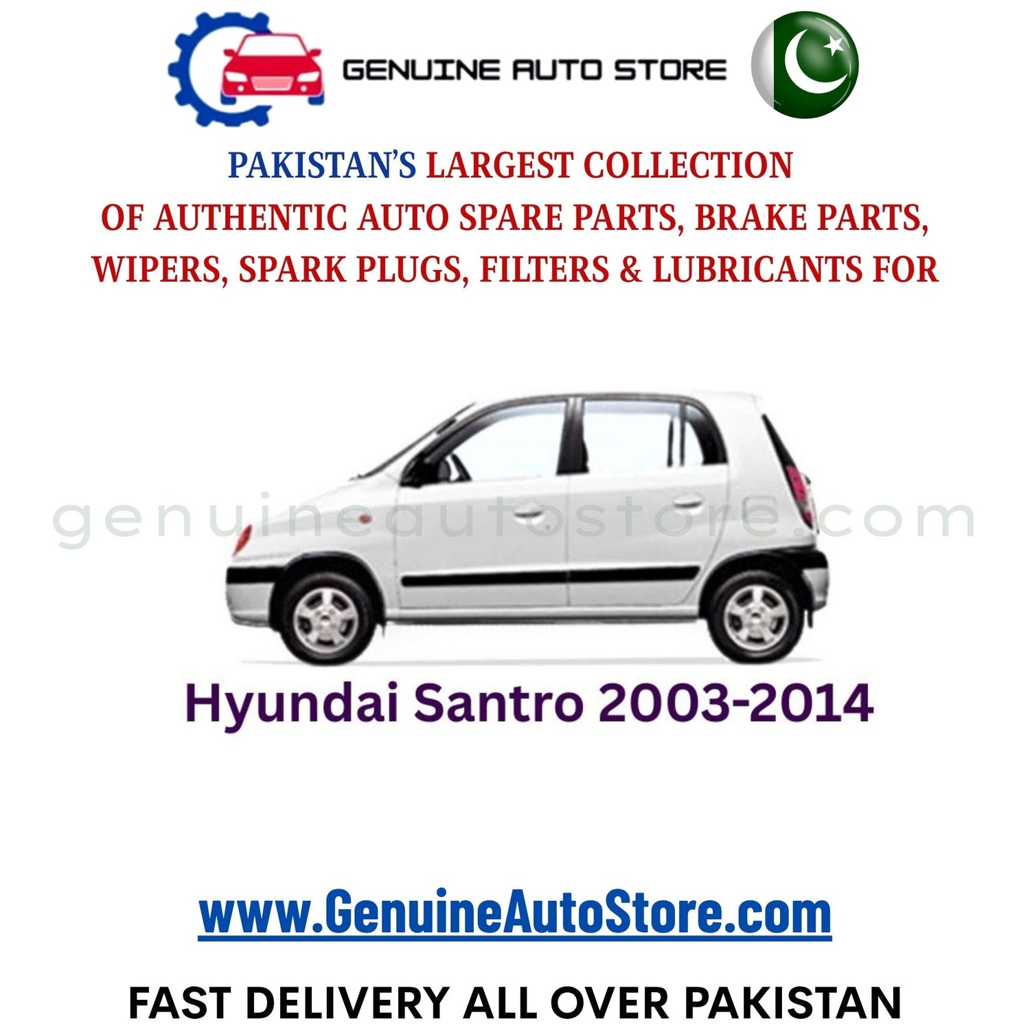 Original HYUNDAI SANTRO 2003-2014 parts – brake pads, brake shoe, spark plugs, filters, wipers in Pakistan