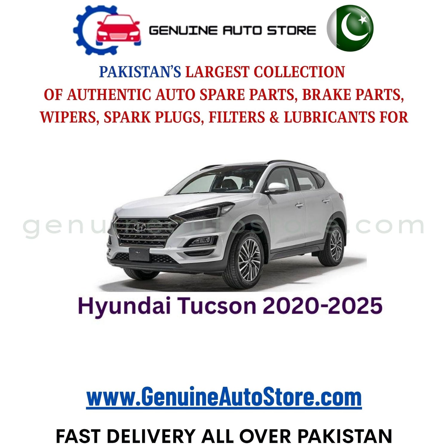 Original HYUNDAI TUCSON 2020-2025 parts – brake pads, brake shoe, spark plugs, filters, wipers in Pakistan