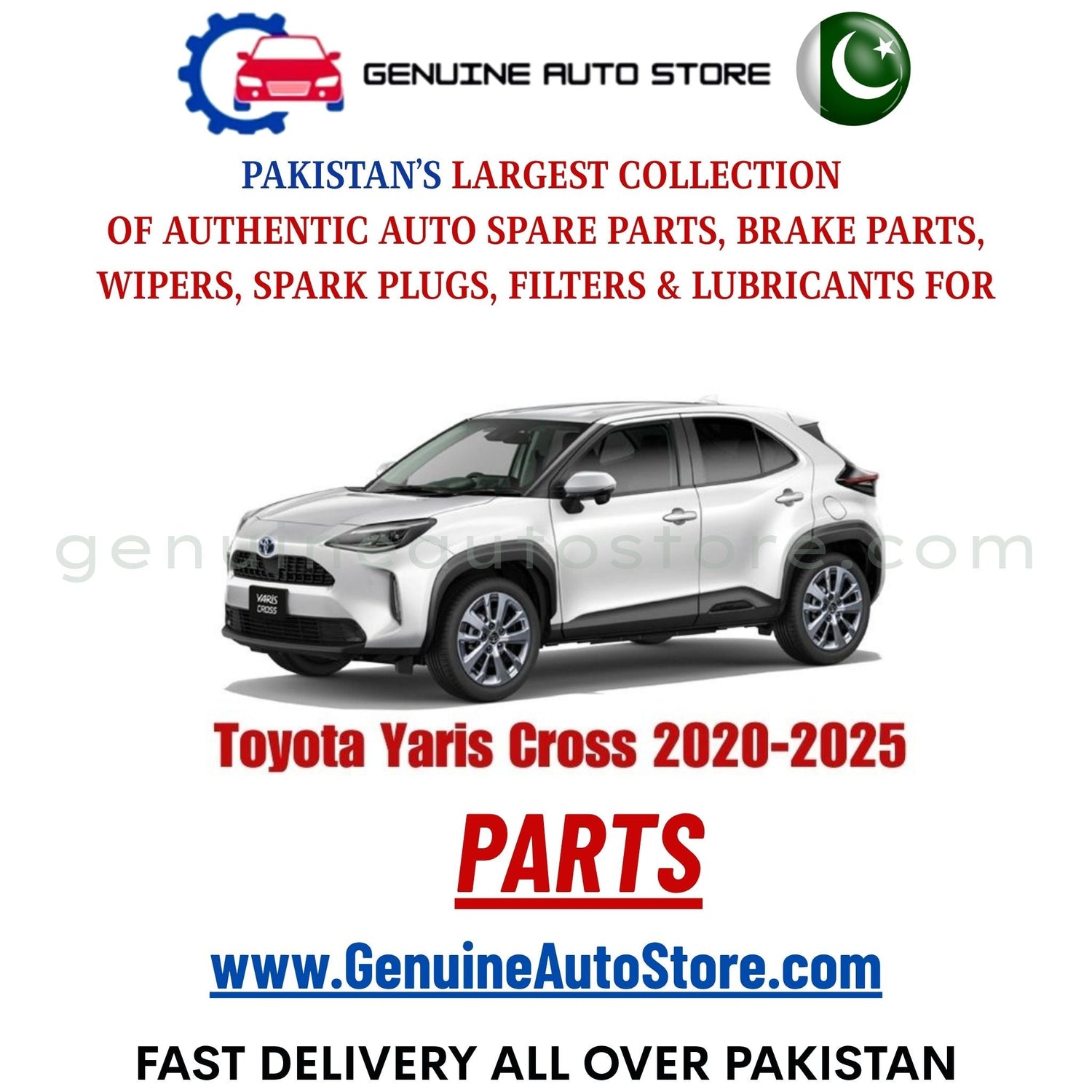 Original Toyota Yaris Cross 2020-2025 parts – brake pads, brake shoe, spark plugs, filters, wipers in Pakistan