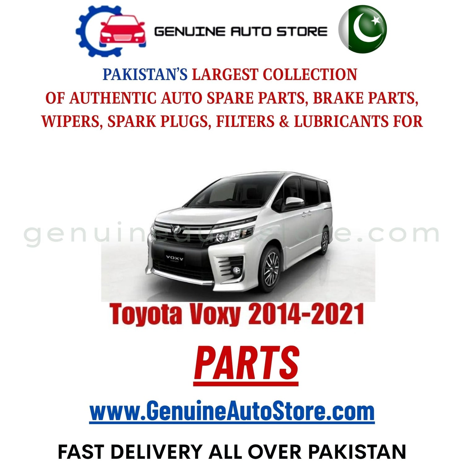 Original Toyota Voxy 2014-2021 parts – brake pads, brake shoe, spark plugs, filters, wipers in Pakistan