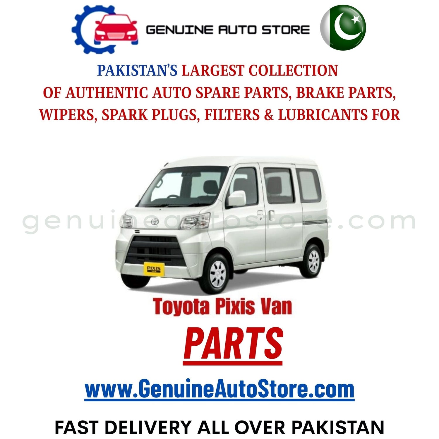Original Toyota Pixis parts – brake pads, brake shoe, spark plugs, filters, wipers in Pakistan