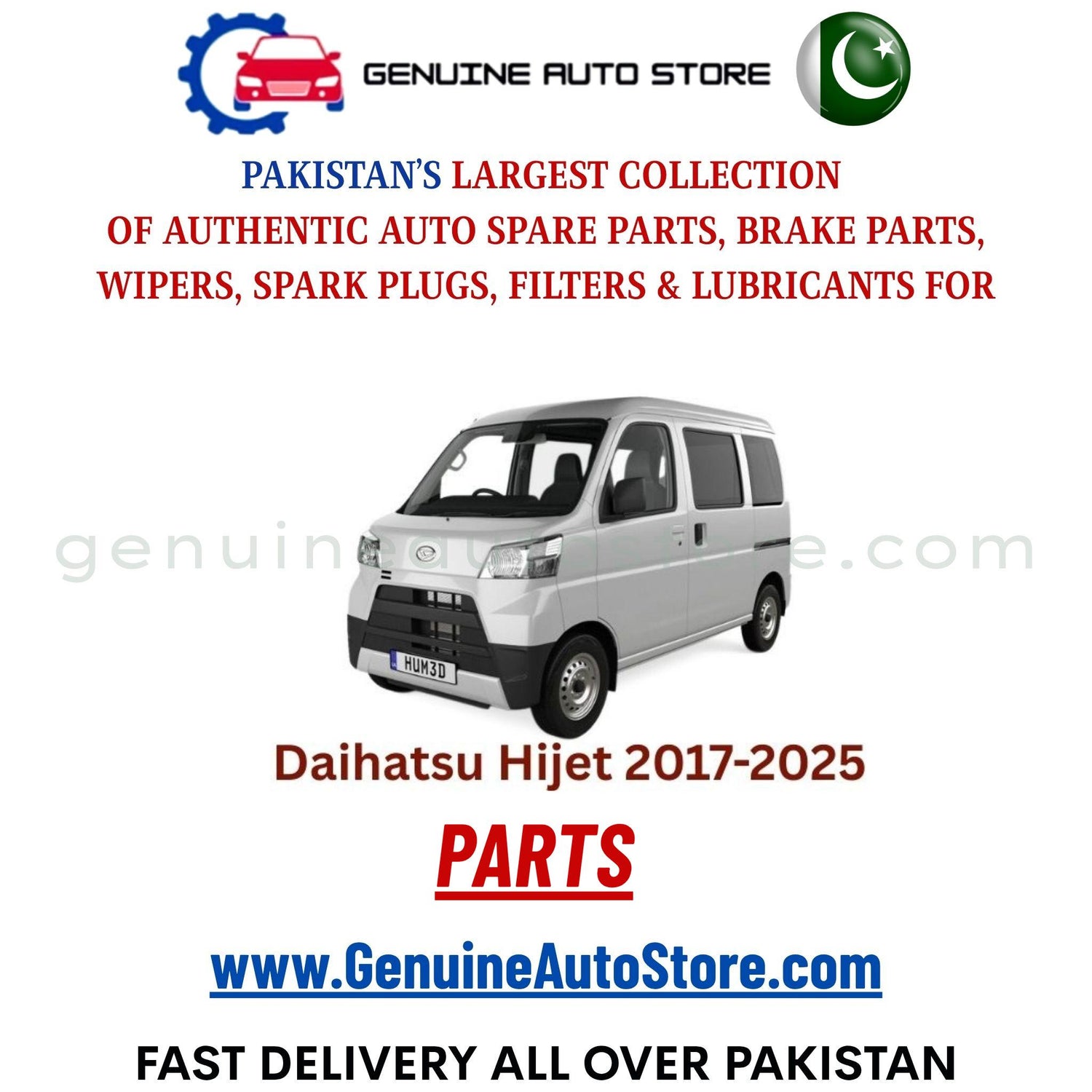 Original DAIHATSU HIJET 2017-2025 parts – brake pads, brake shoe, spark plugs, filters, wipers in Pakistan