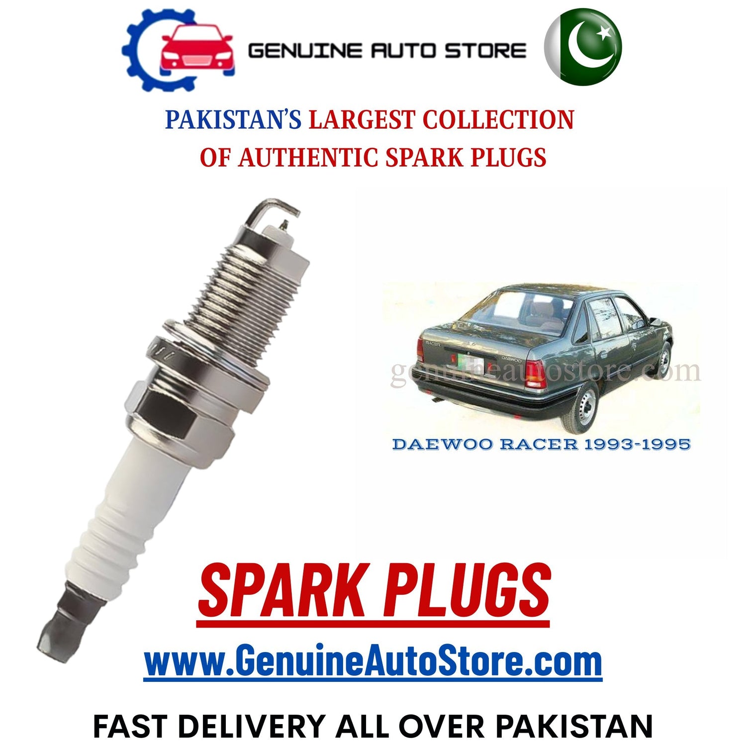 Original Iridium DAEWOO RACER 1993-1995 spark plugs in Pakistan