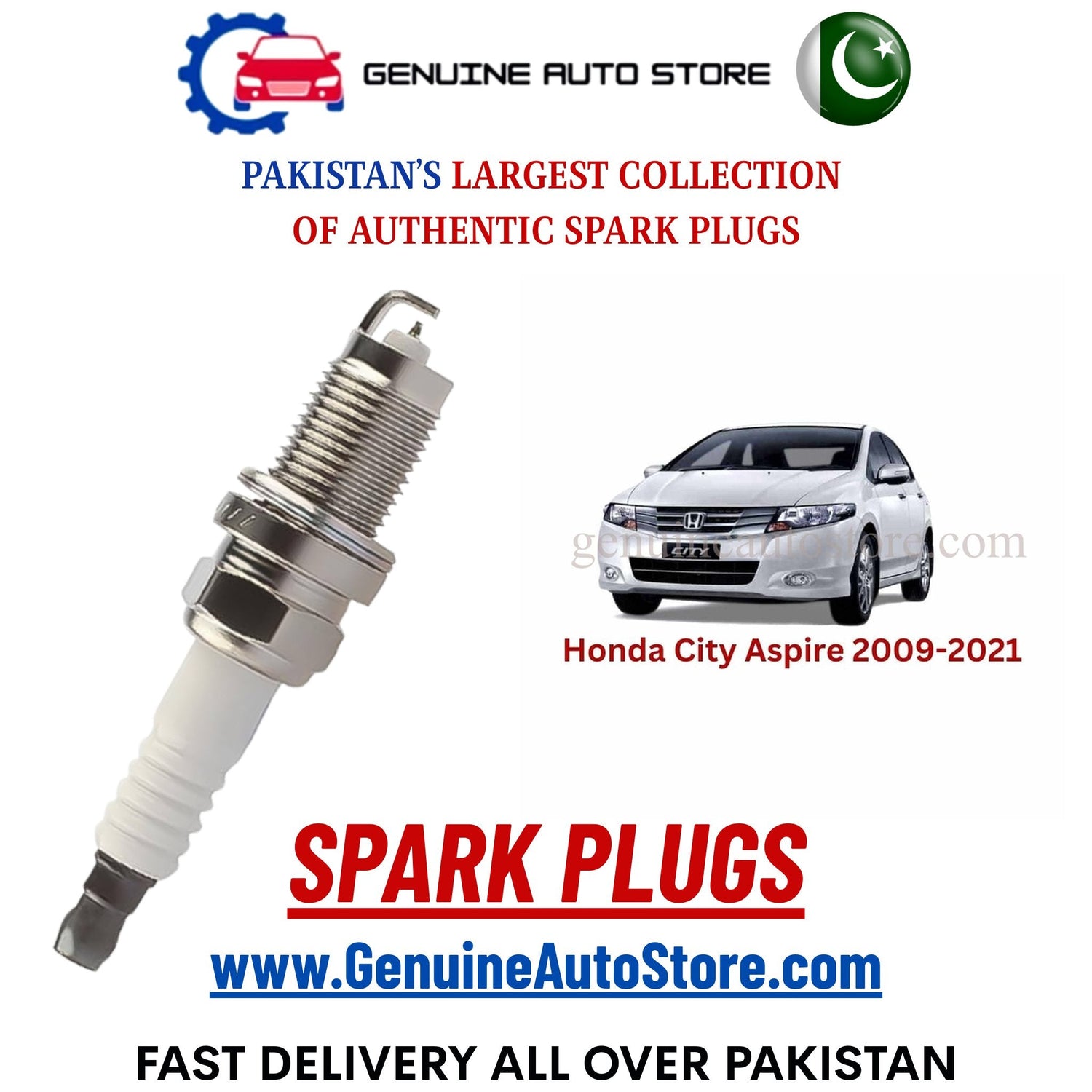 Original Iridium Honda City Aspire 2009-2021 spark plugs in Pakistan