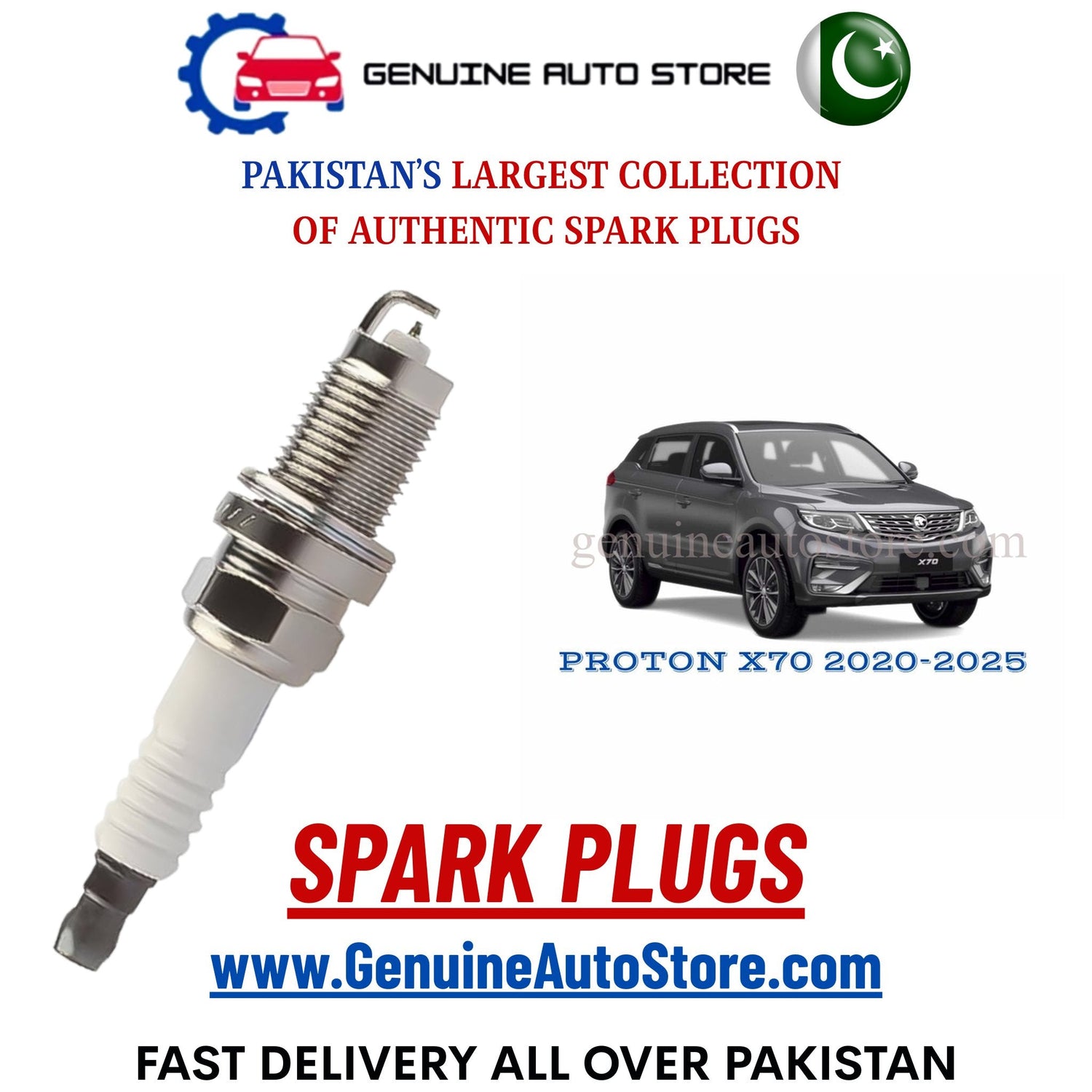Original Iridium PROTON X70 2020-2025 spark plugs in Pakistan