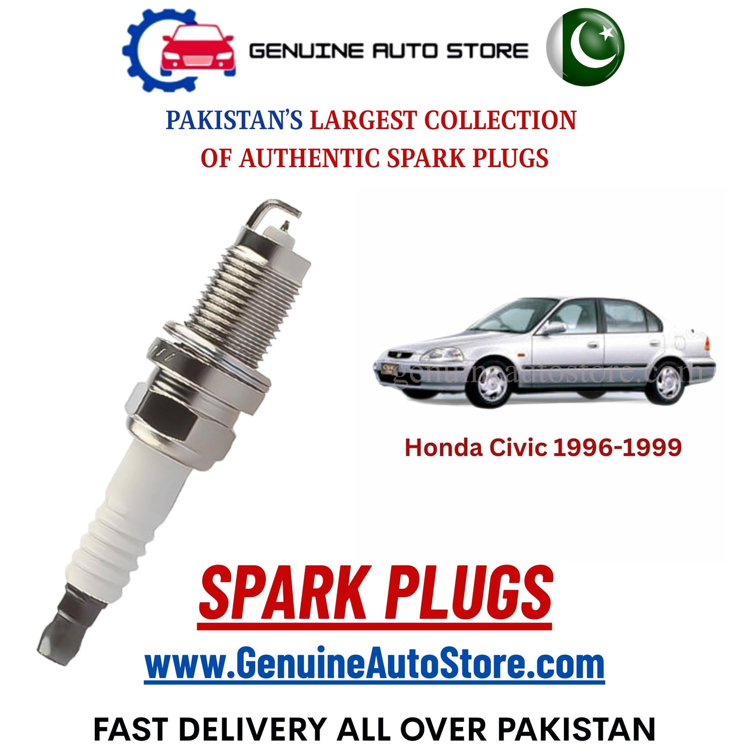 Original Iridium Honda Civic 1996-1999 spark plugs in Pakistan