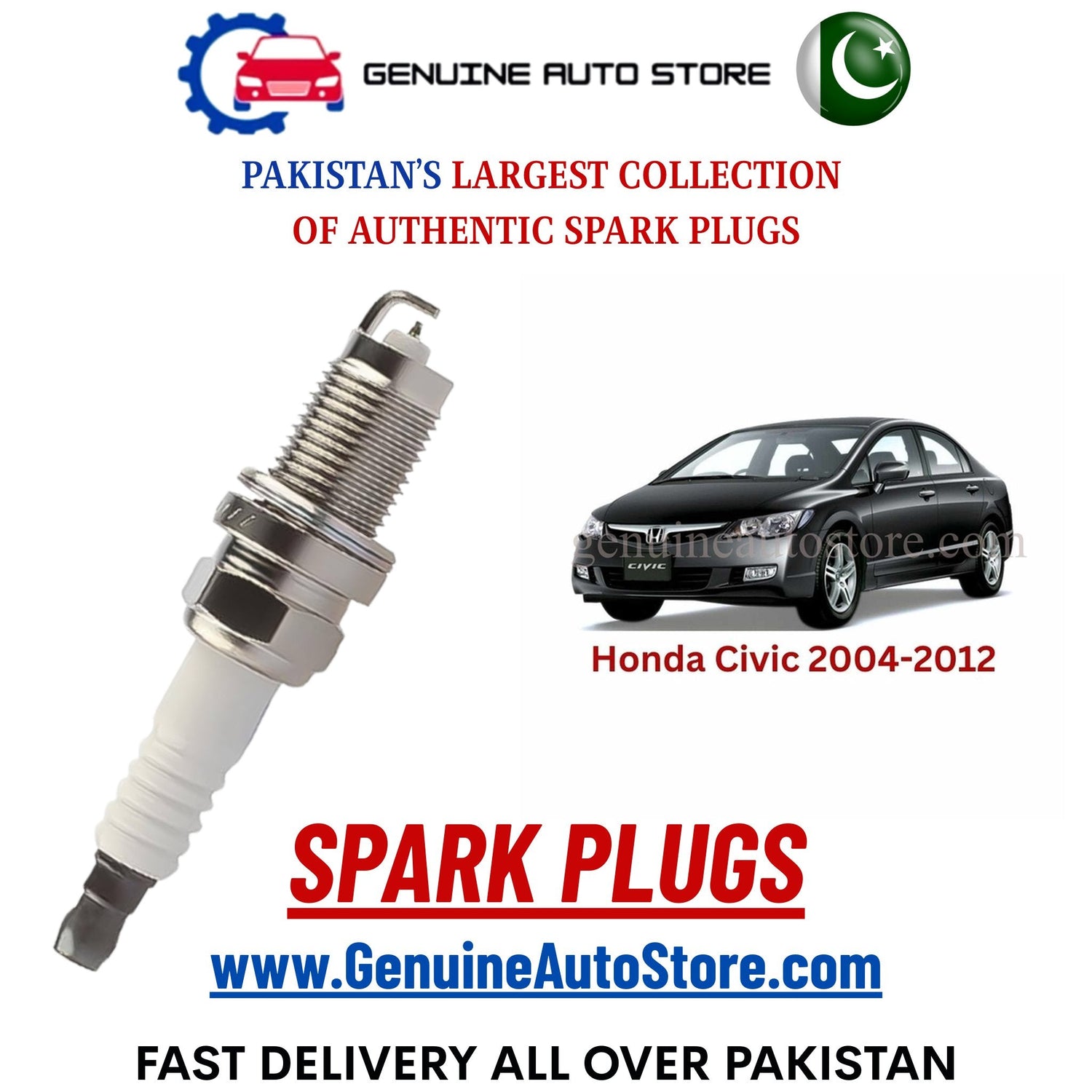 Original Iridium Honda Civic 2004-2012 spark plugs in Pakistan