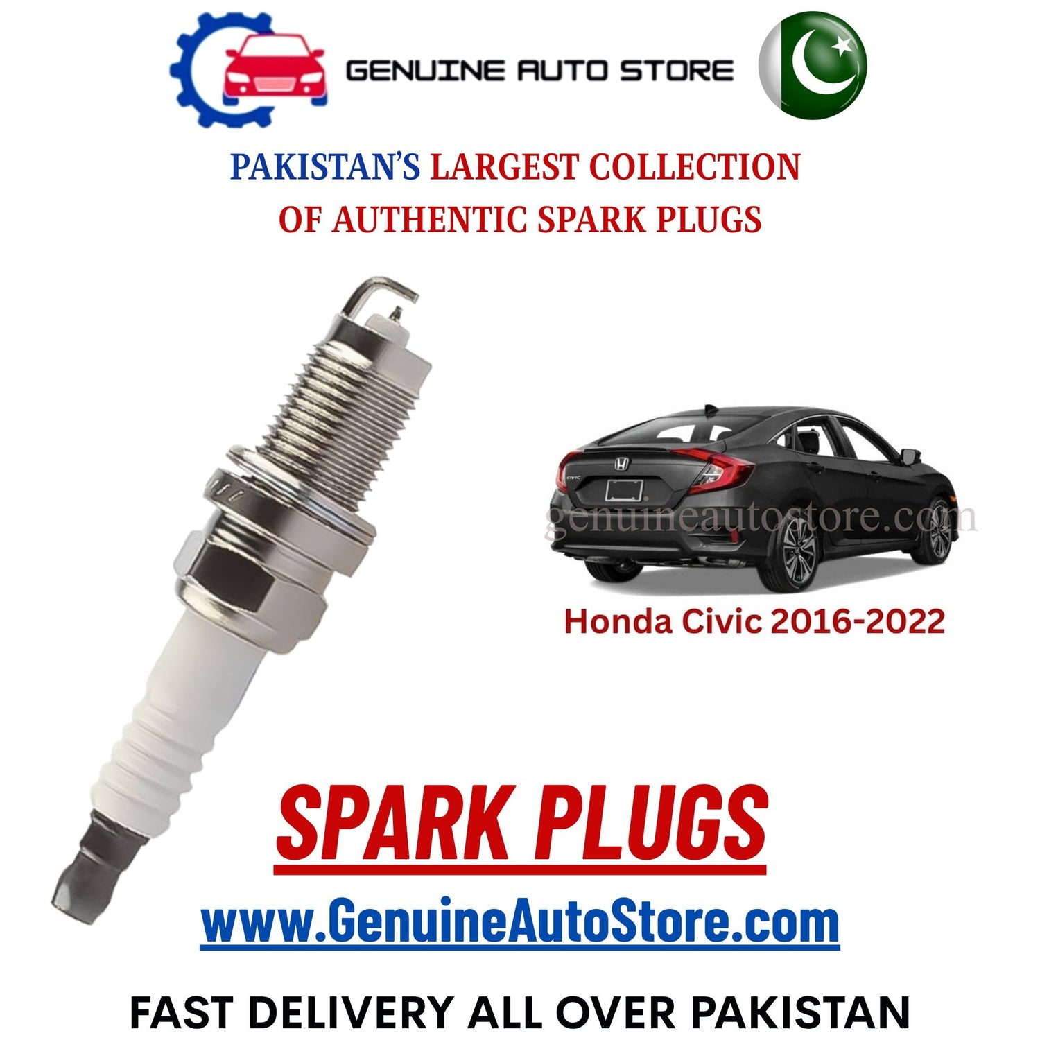 Original Iridium Honda Civic 2016-2022 spark plugs in Pakistan