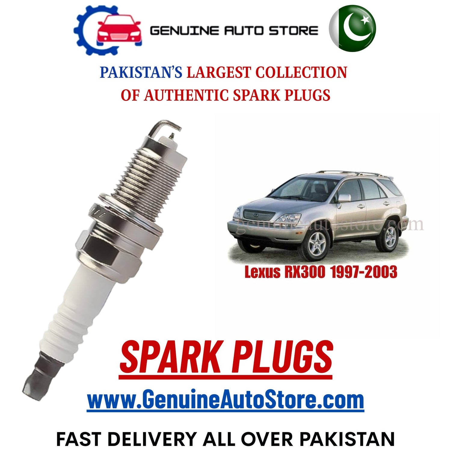 Original Iridium Lexus RX300 1997-2003 spark plugs in Pakistan