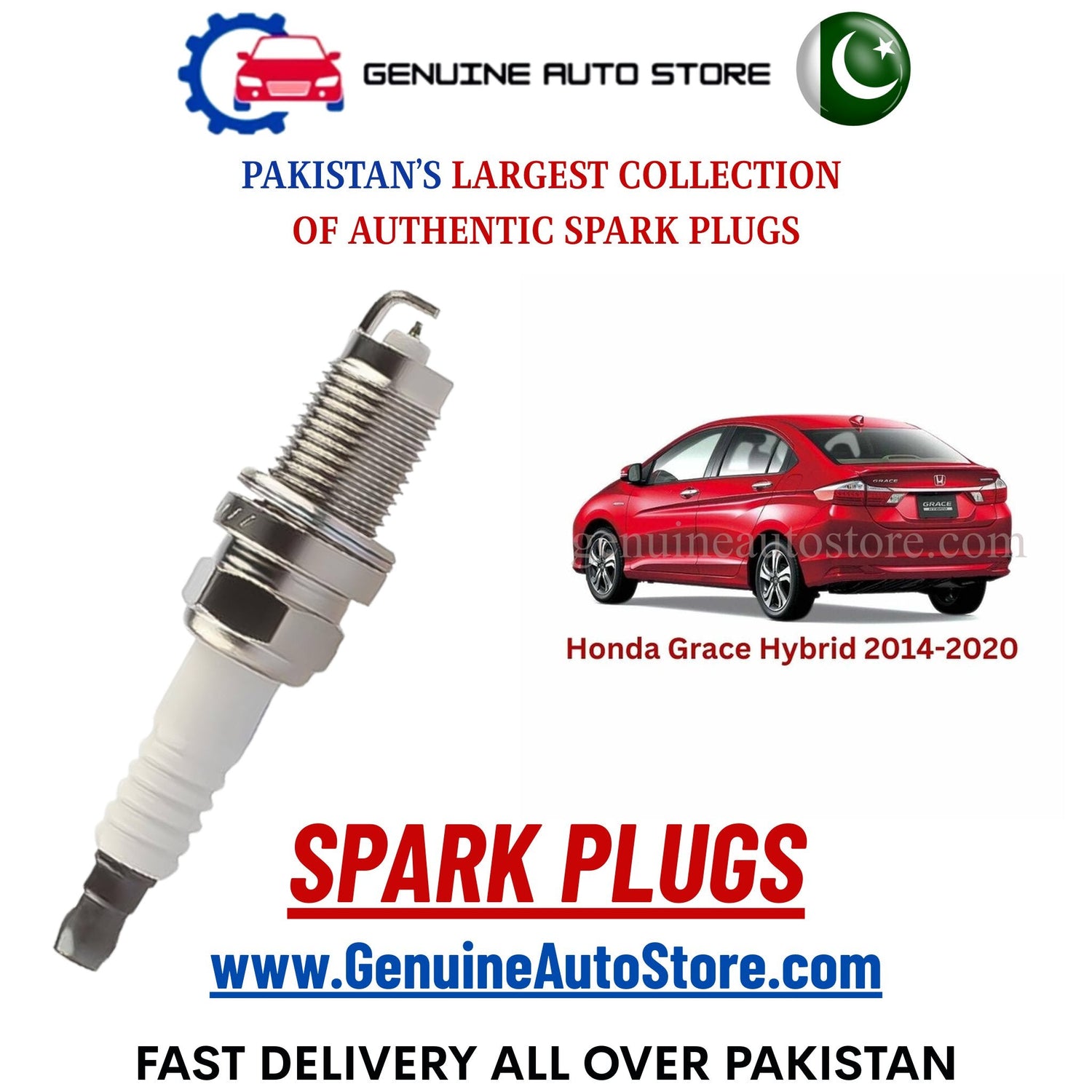 Original Iridium Honda Grace Hybrid 2014-2020 spark plugs in Pakistan