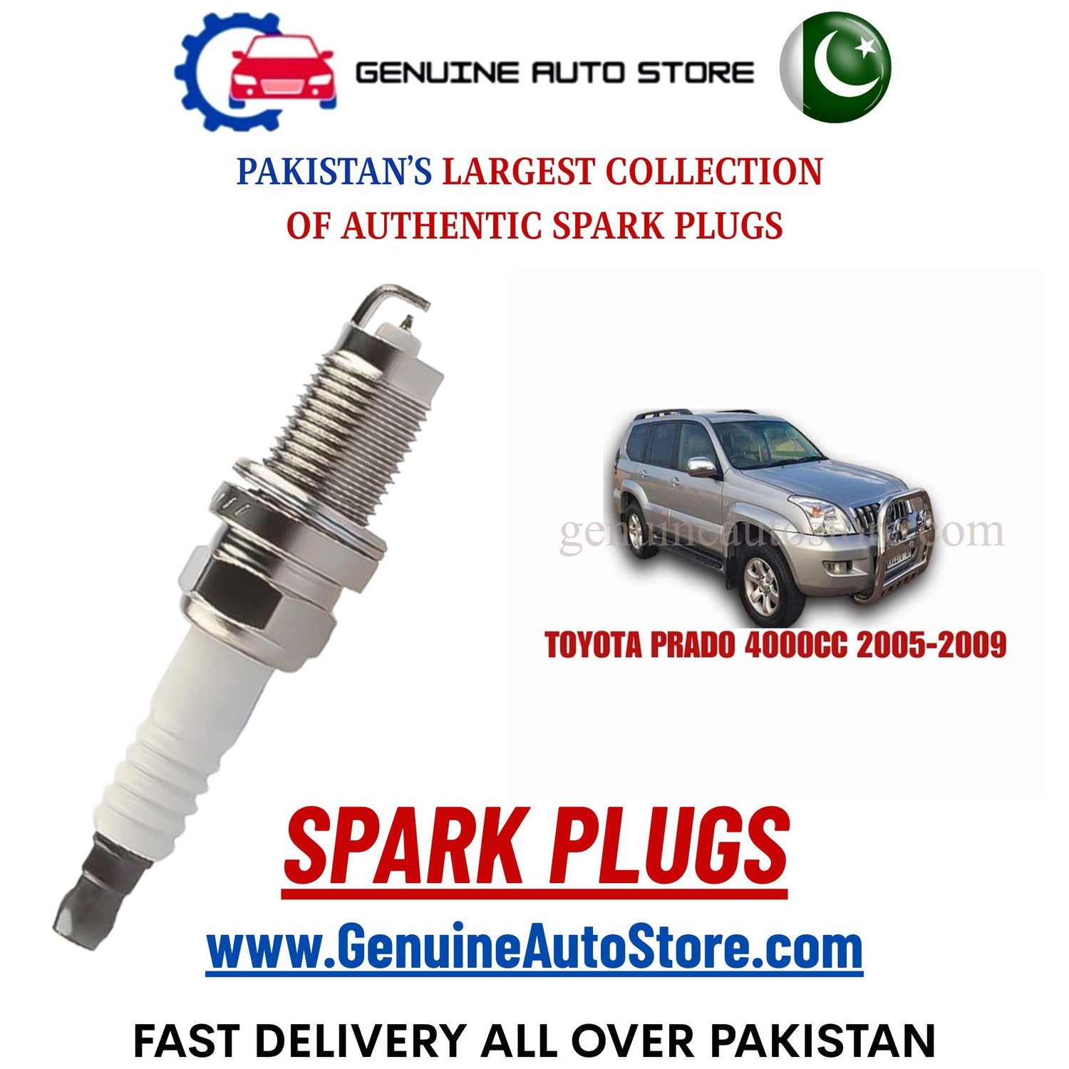 Original Iridium TOYOTA PRADO 4000CC 2005-2009 spark plugs in Pakistan