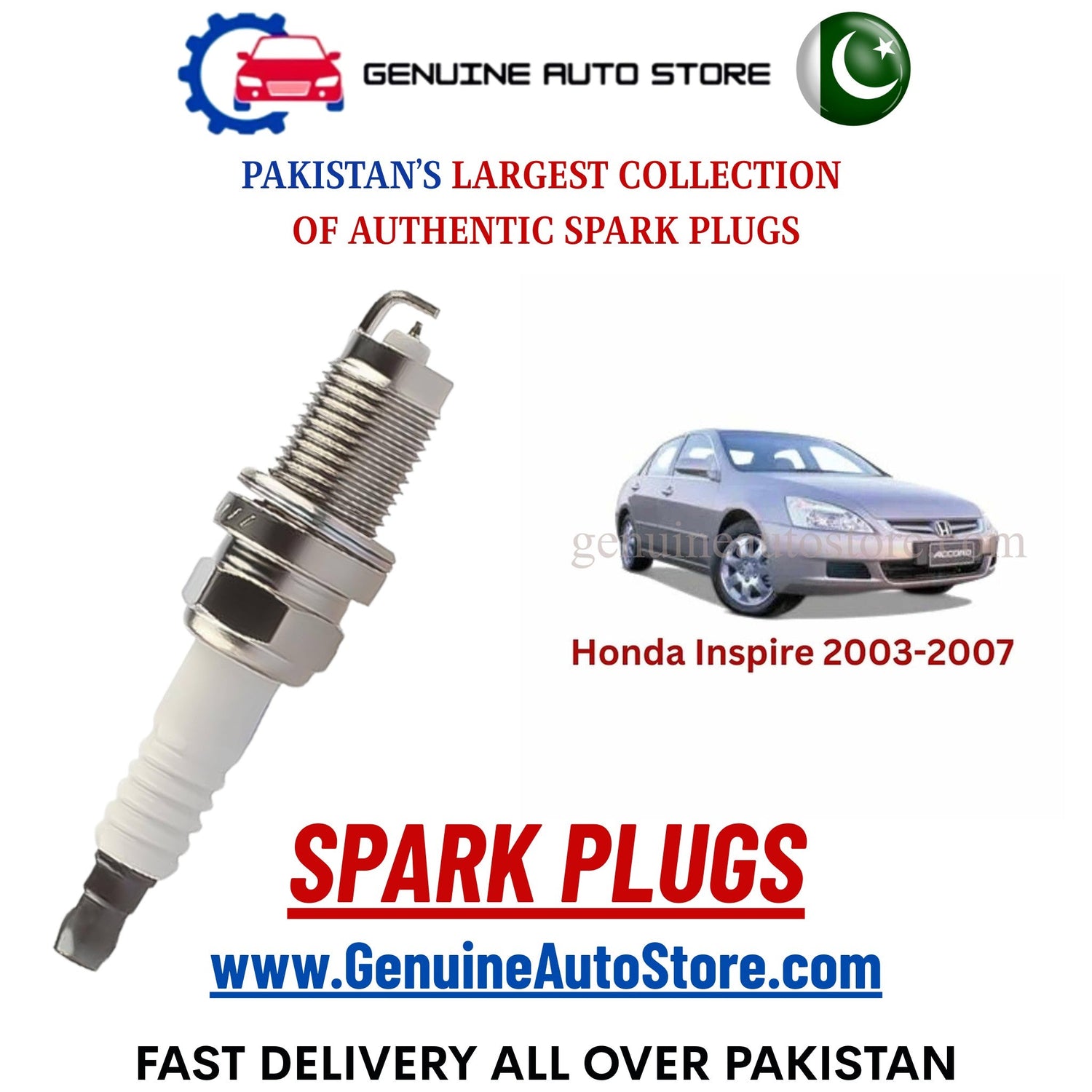 Original Iridium Honda Inspire 2003-2007 spark plugs in Pakistan