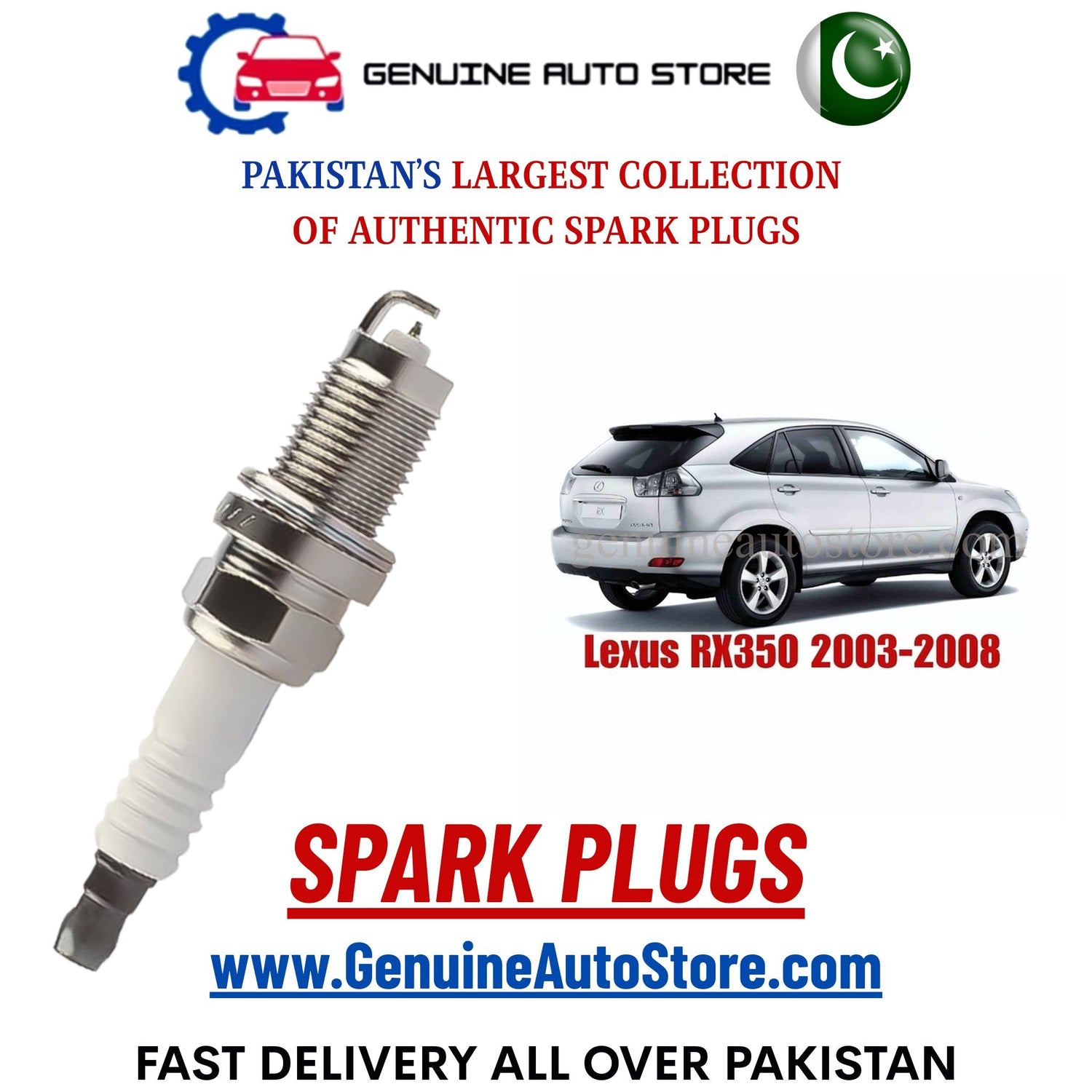 Original Iridium Lexus RX350 2003-2008 spark plugs in Pakistan