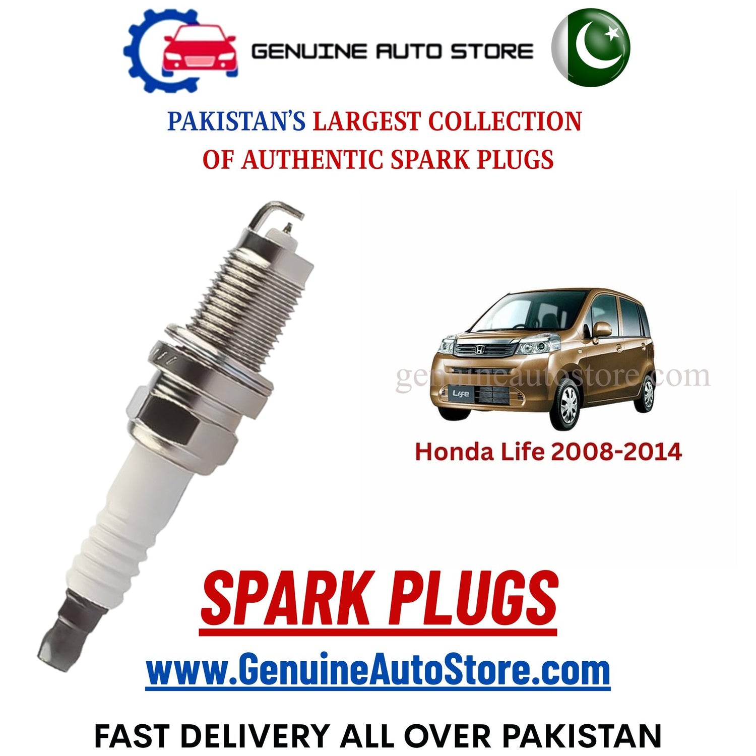 Original Iridium Honda Life 2008-2014 spark plugs in Pakistan
