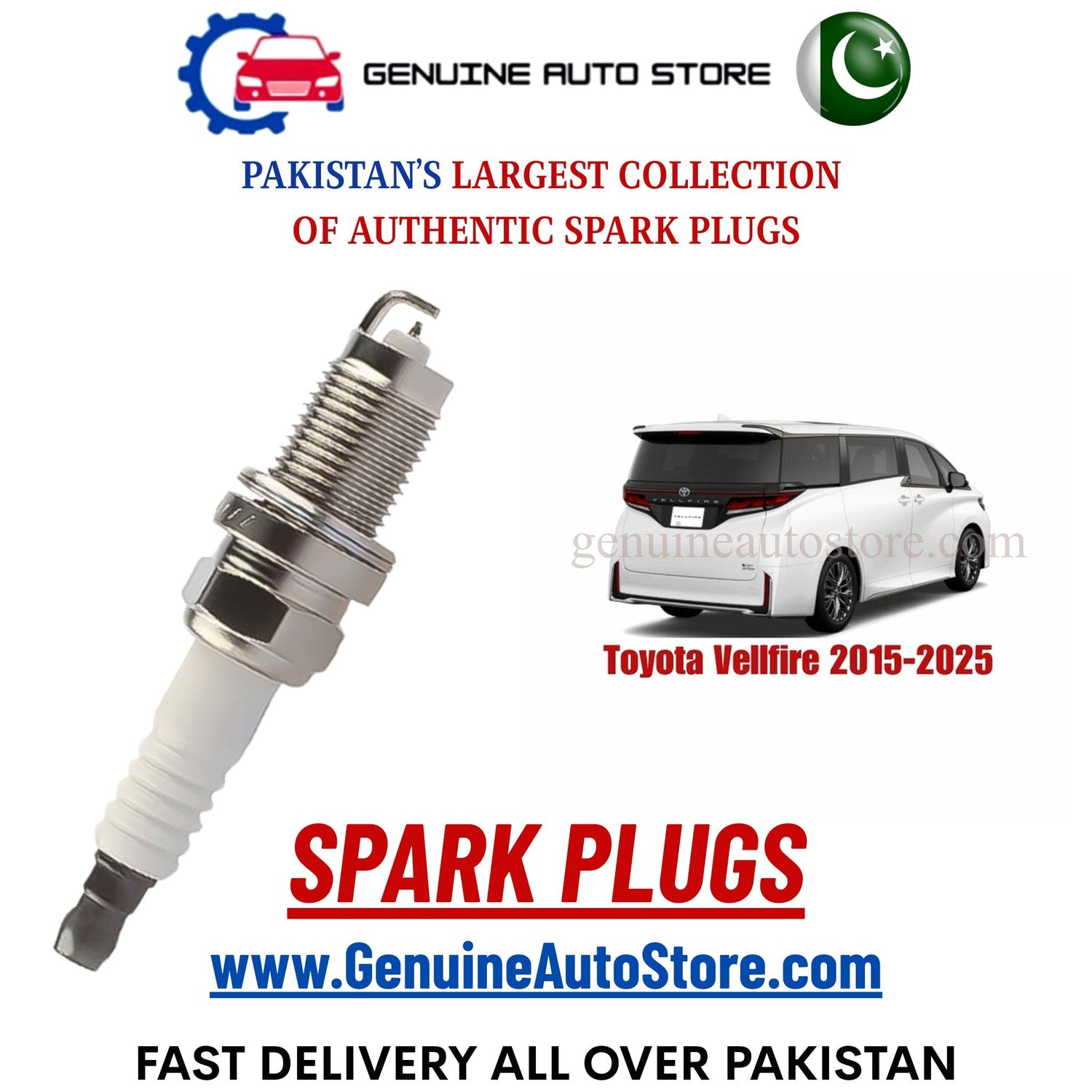 Original Iridium Toyota Vellfire 2015-2025 spark plugs in Pakistan