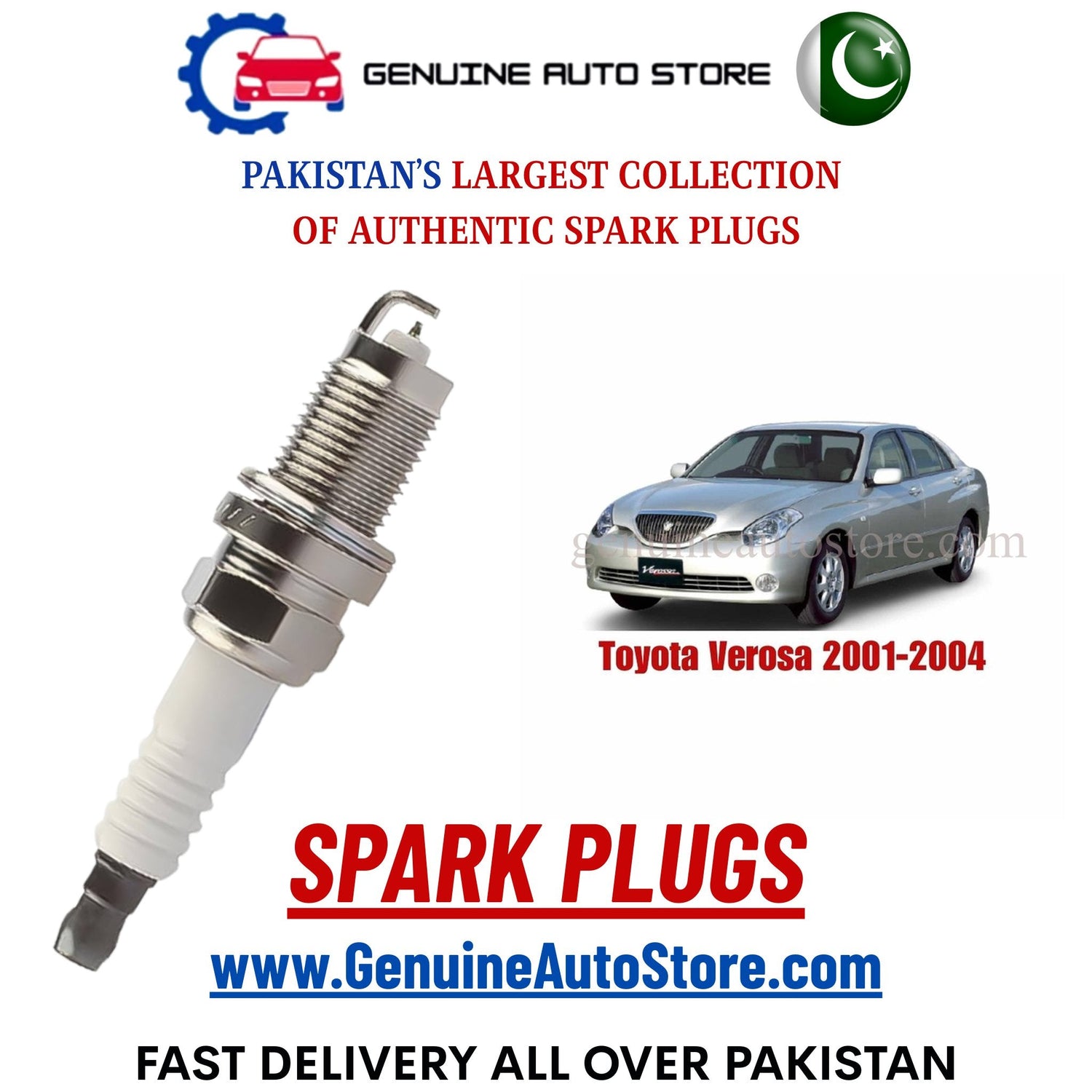 Original Iridium Toyota Verosa 2001-2004 spark plugs in Pakistan