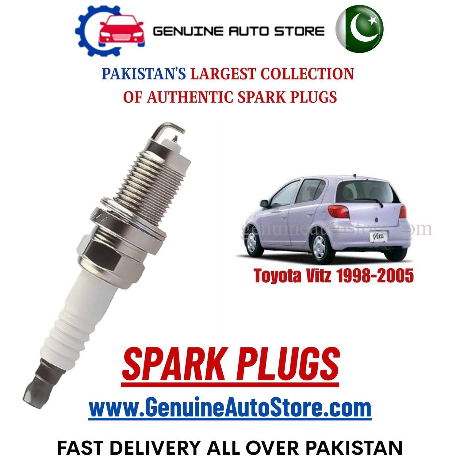 Original Iridium Toyota Vitz 1998-2005 spark plugs in Pakistan