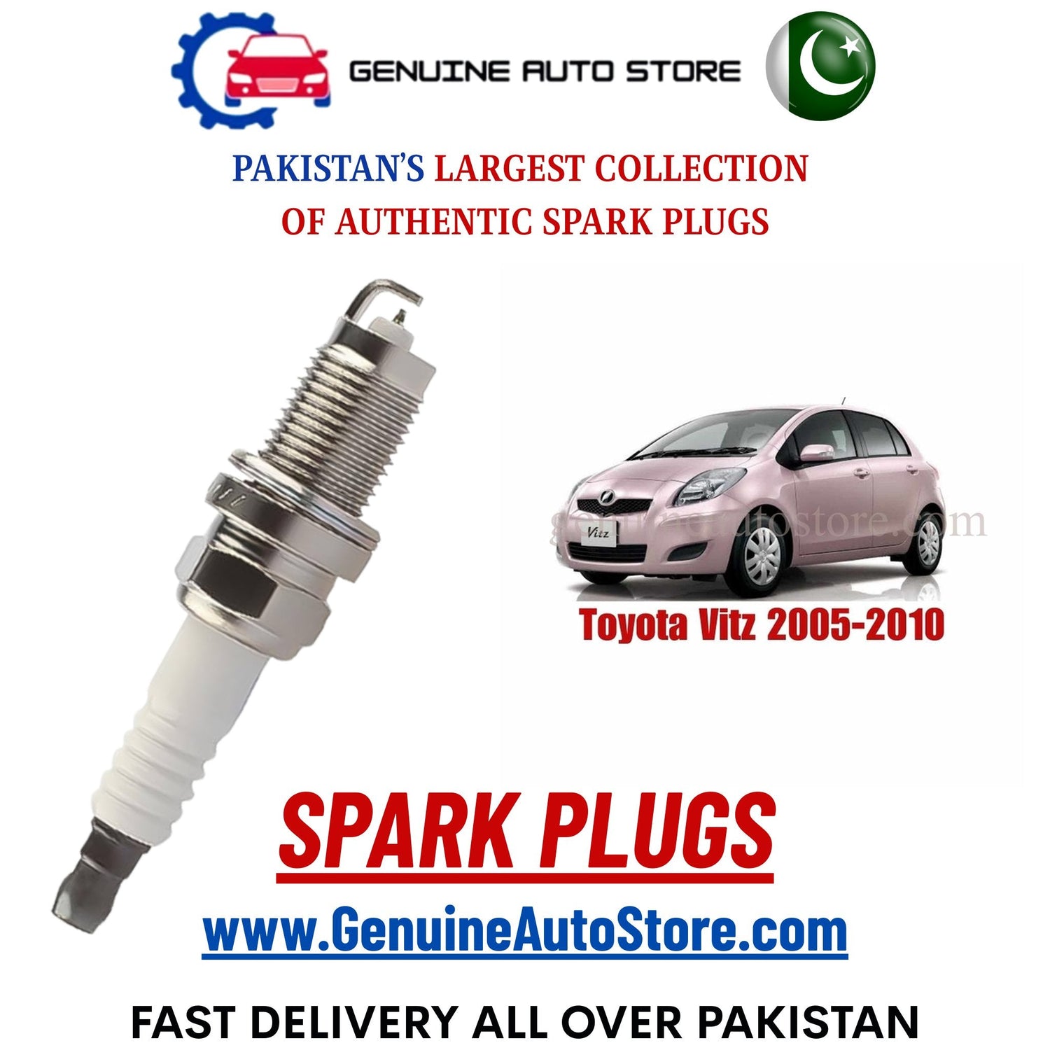 Original Iridium Toyota Vitz 2005-2010 spark plugs in Pakistan