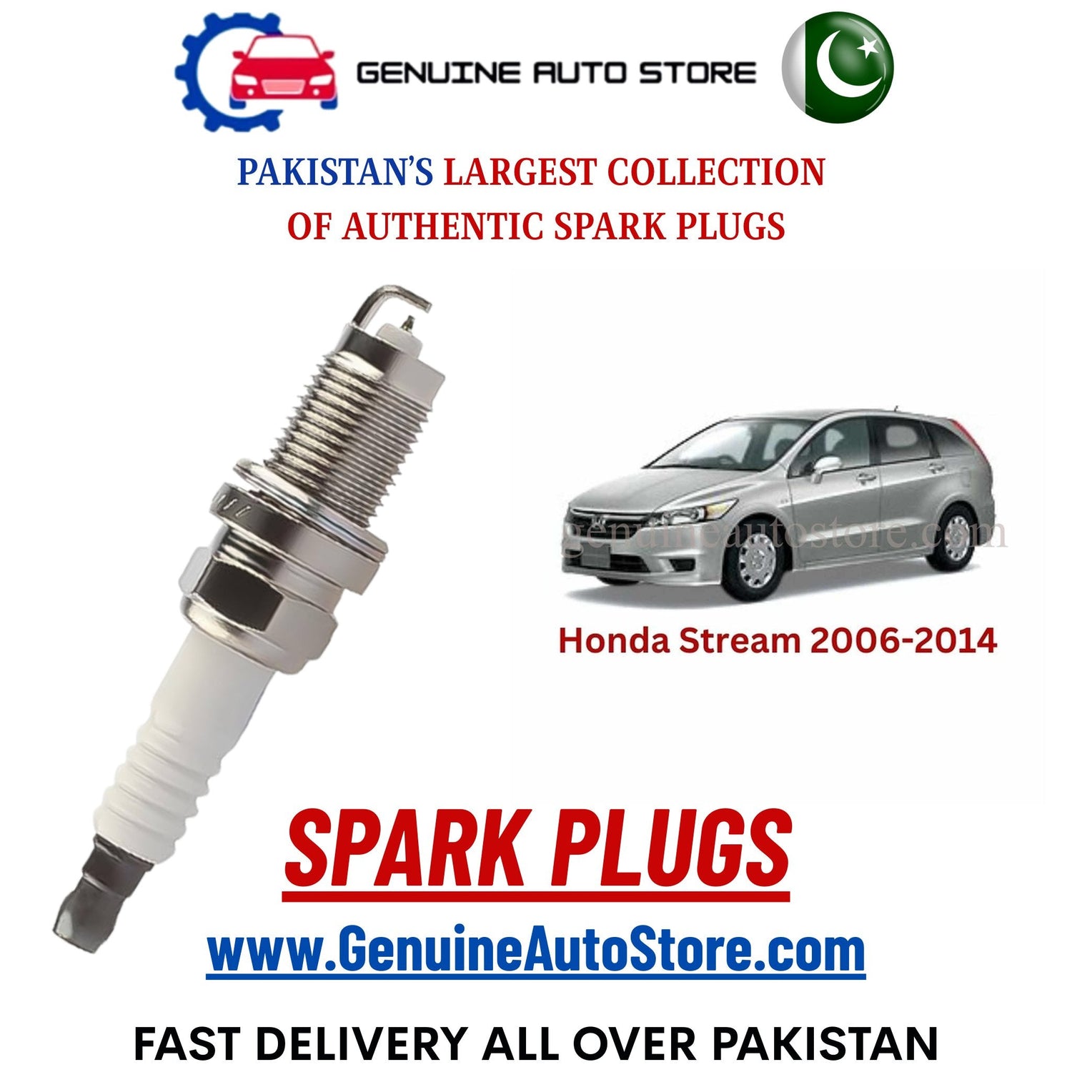 Original Iridium Honda Stream 2006-2014 spark plugs in Pakistan