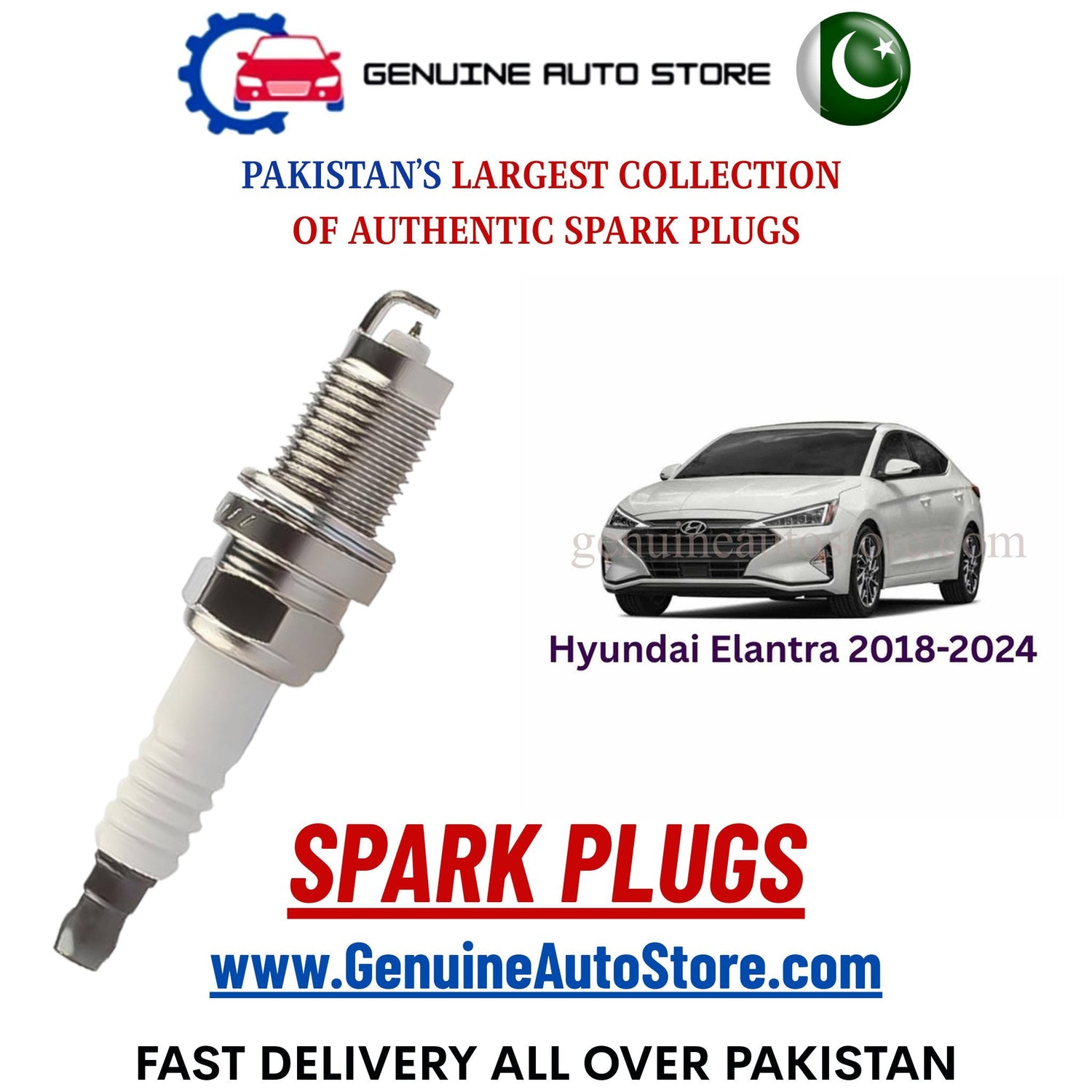 Original Iridium Hyundai Elantra 2018-2024 spark plugs in Pakistan