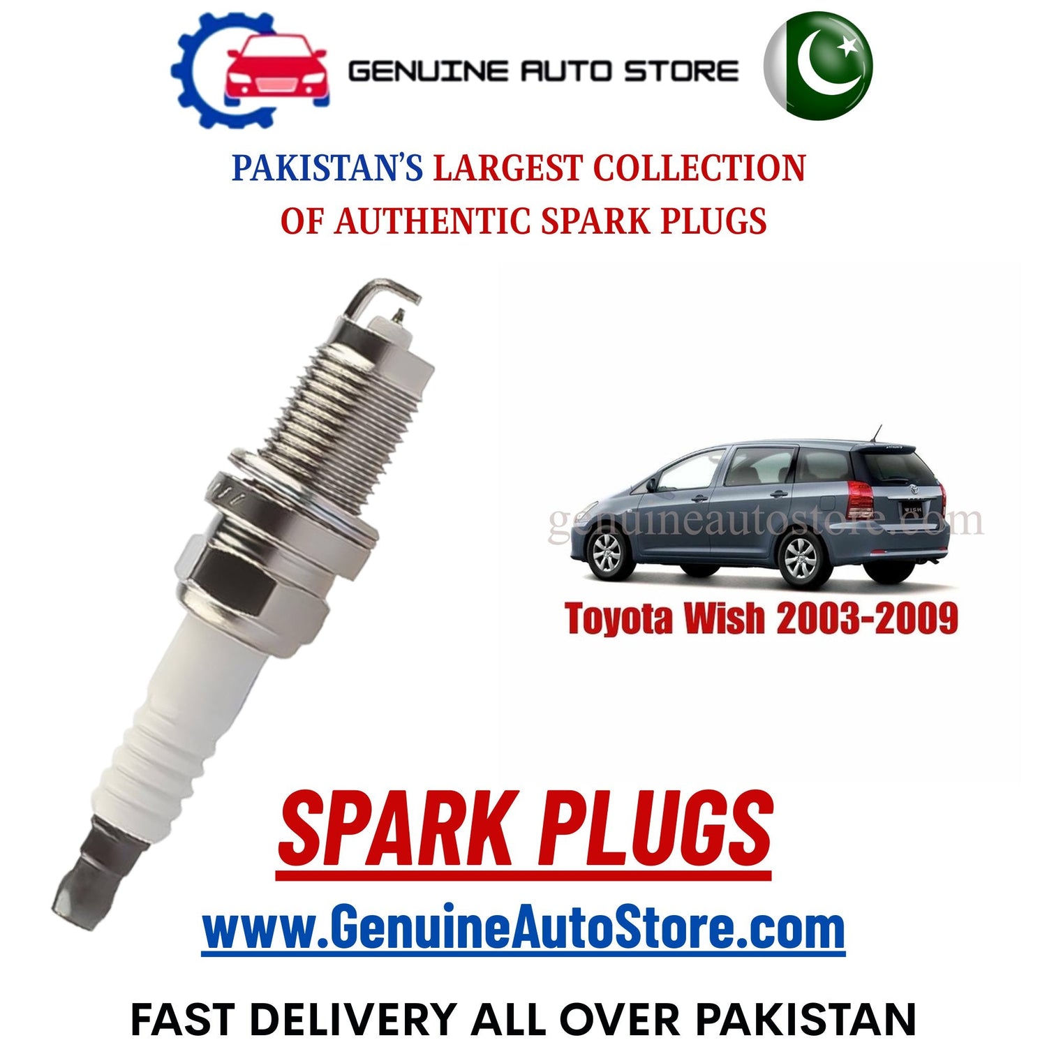 Original Iridium Toyota Wish 2003-2009 spark plugs in Pakistan