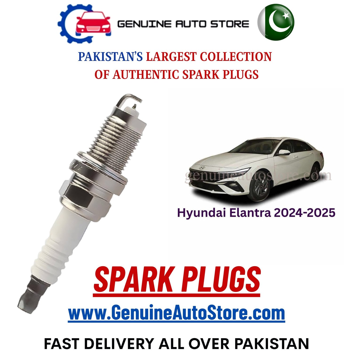 Original Iridium Hyundai Elantra 2024-2025 spark plugs in Pakistan