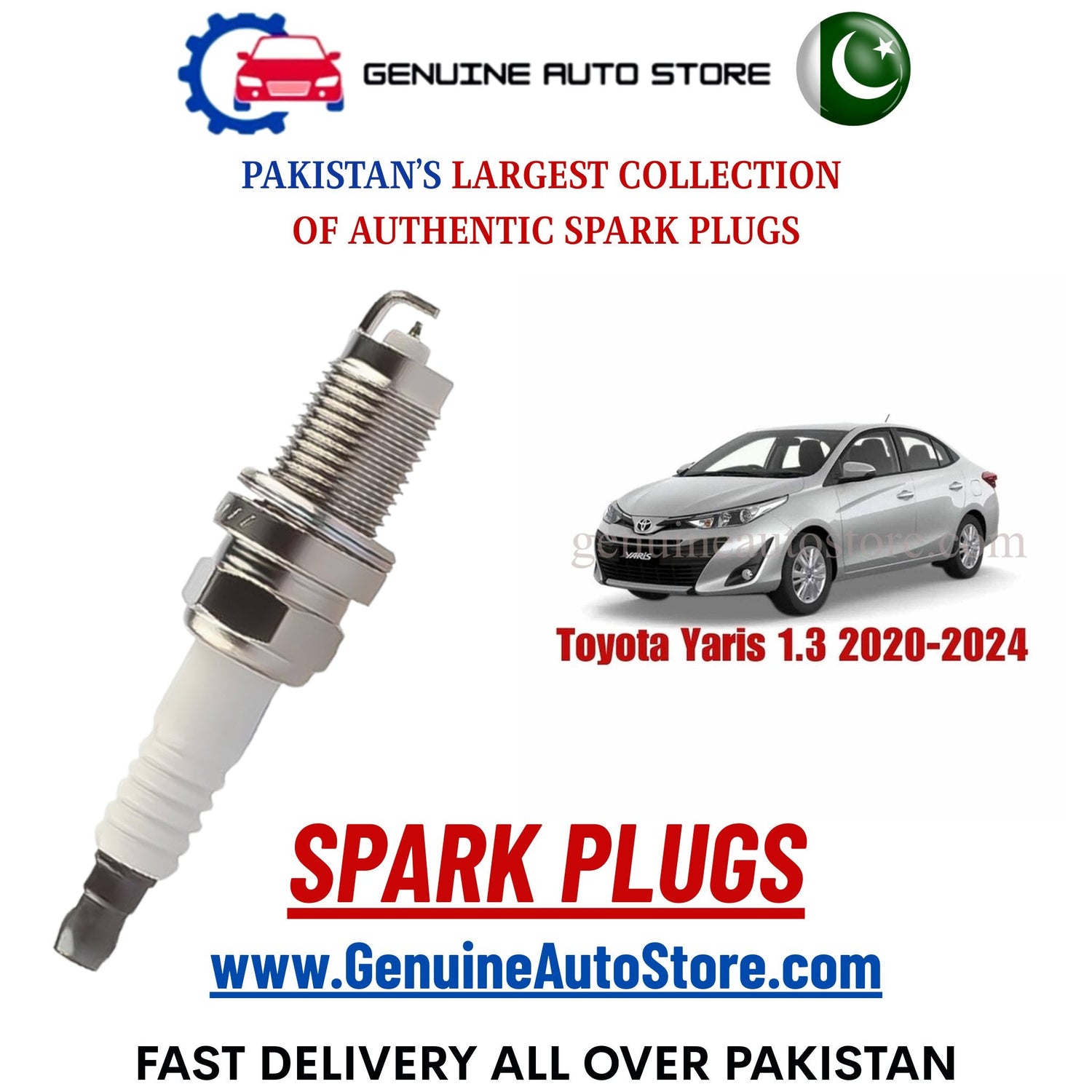 Original Iridium Toyota Yaris 1.3 2020-2024 spark plugs in Pakistan