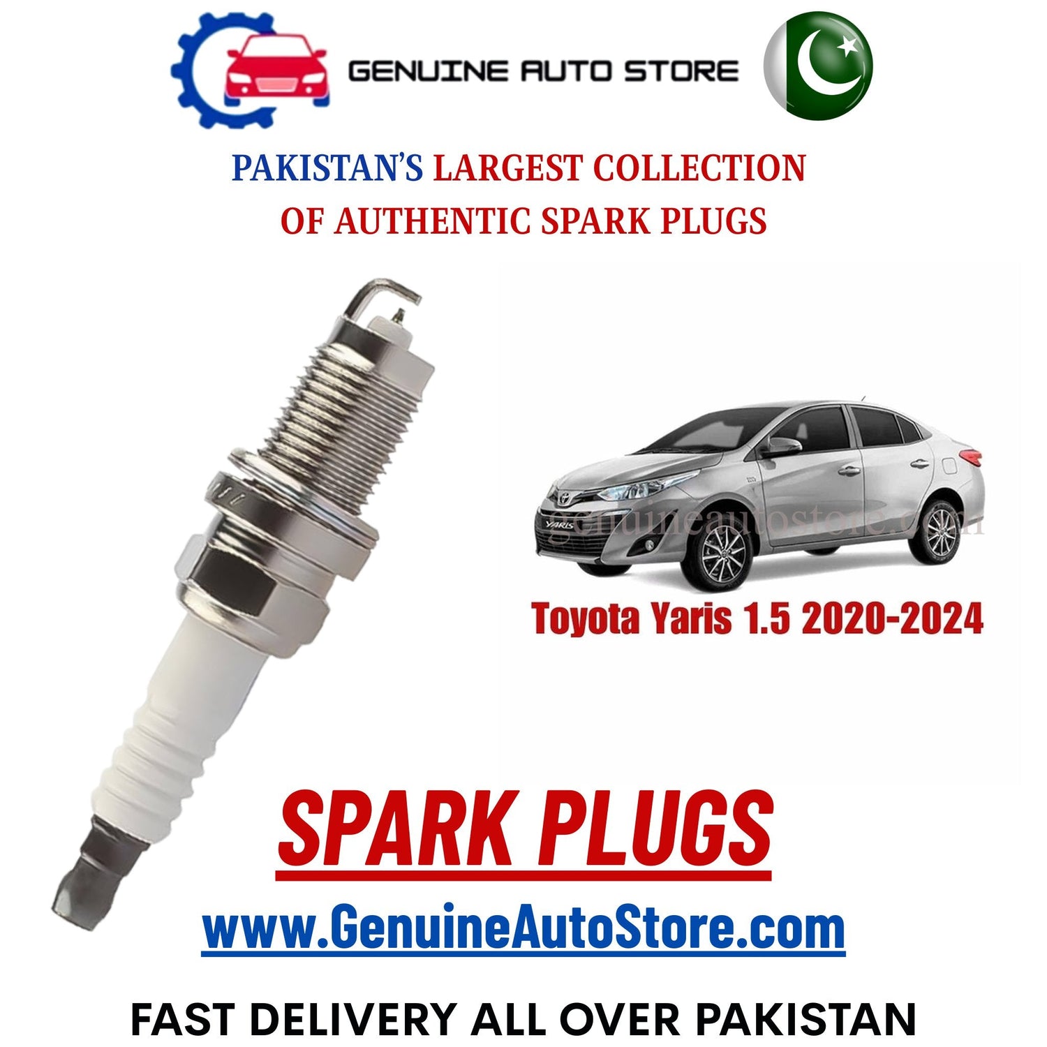 Original Iridium Toyota Yaris 1.5 2020-2024 spark plugs in Pakistan