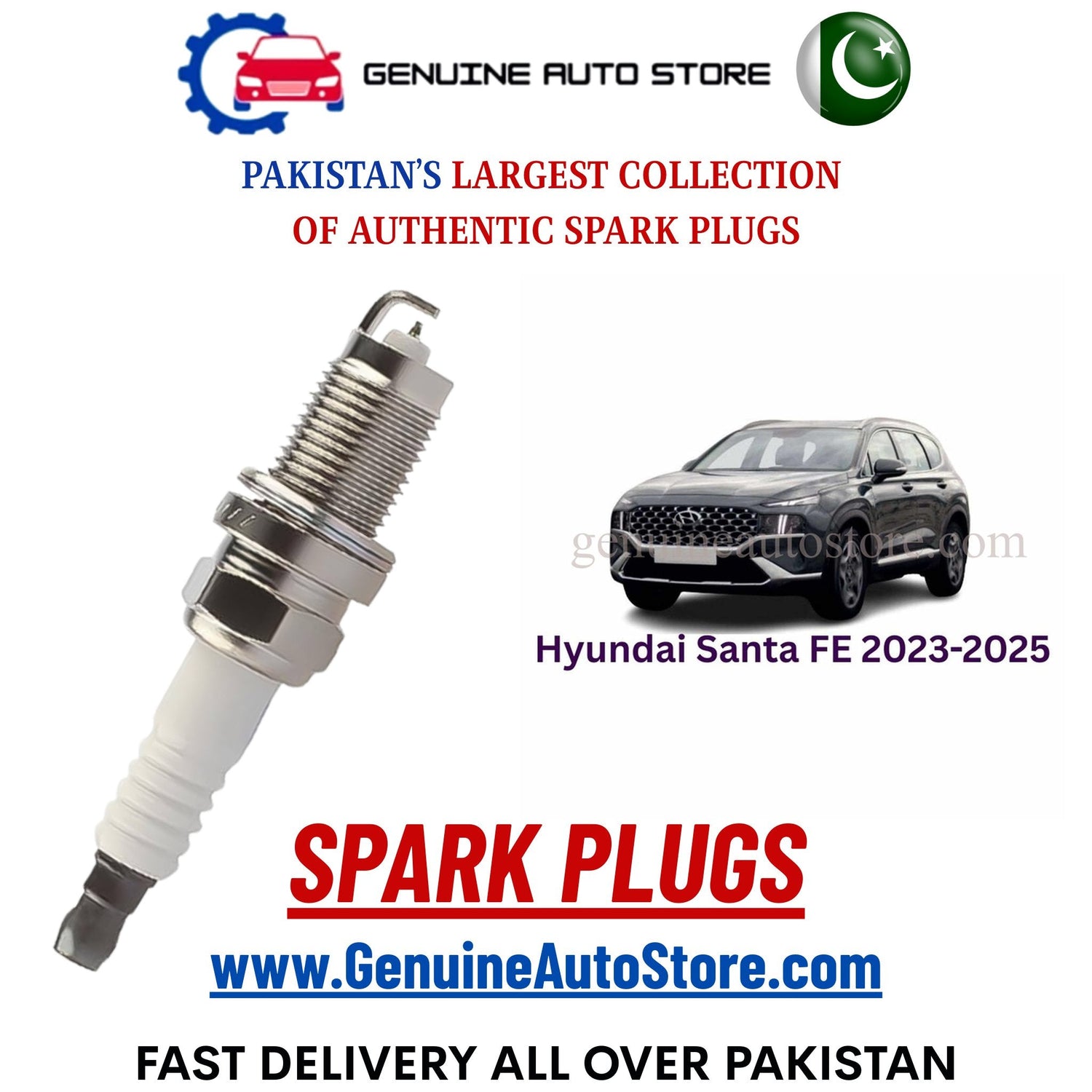 Original Iridium Hyundai Santa FE 2023-2025 spark plugs in Pakistan